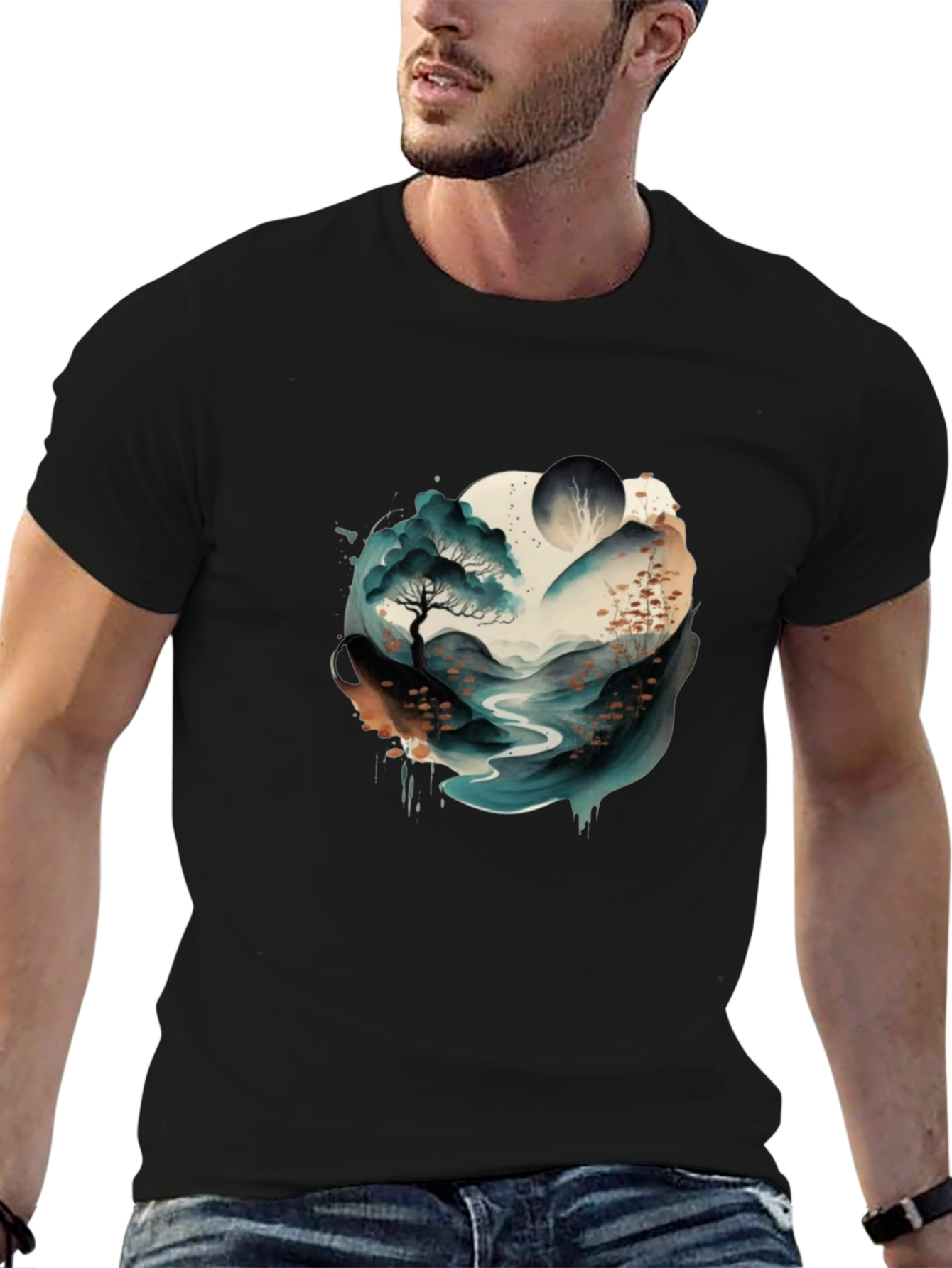 Watercolor Landscape Graphic Tee