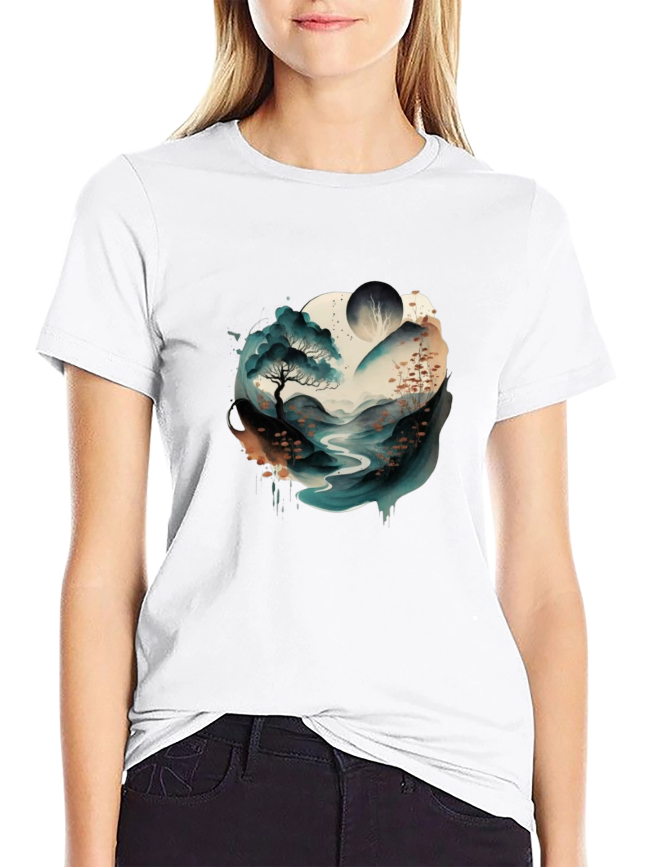 Watercolor Landscape Graphic Tee