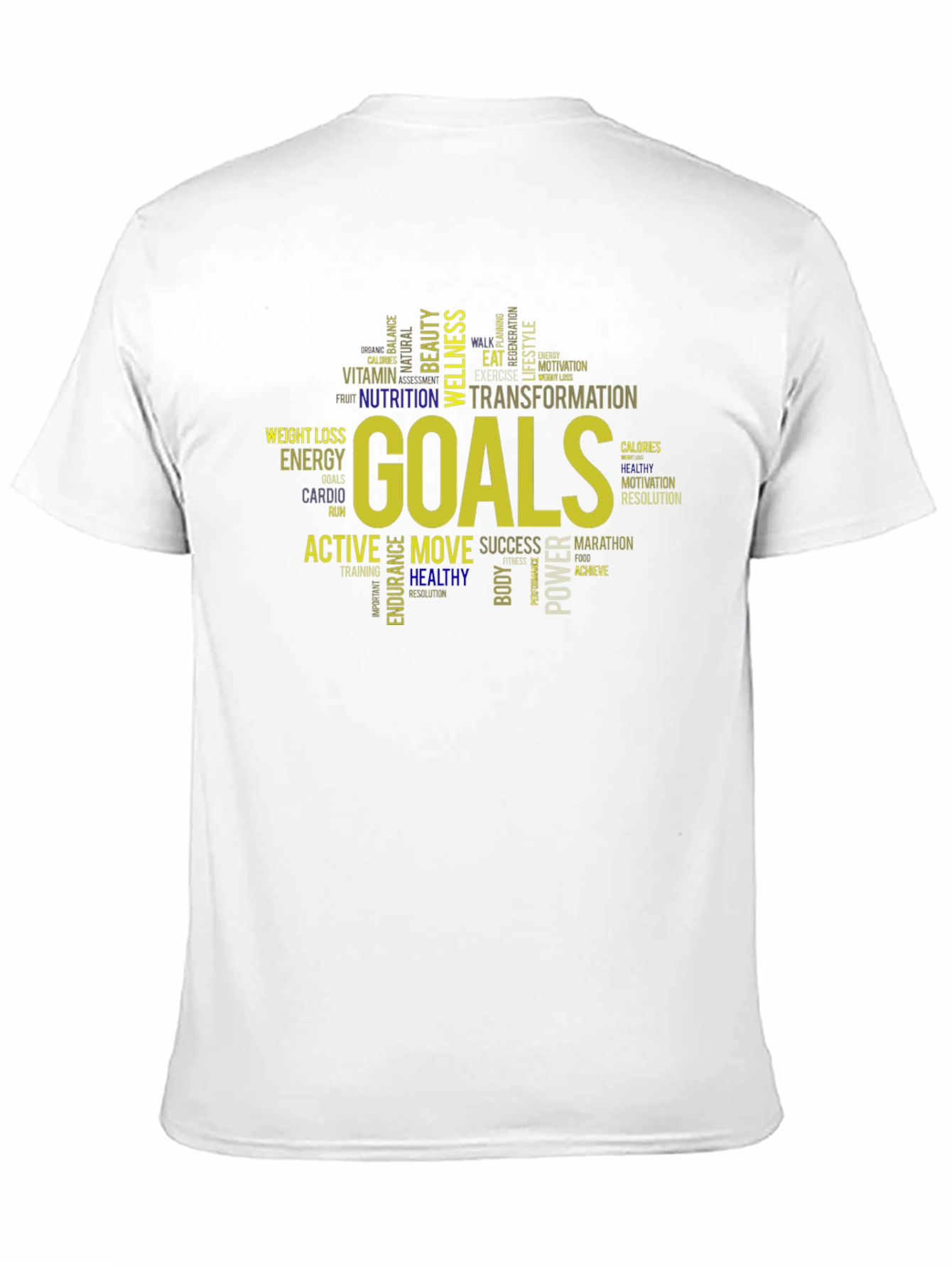 Goals Word Art Graphic T-Shirt Motivation Fitness Tee