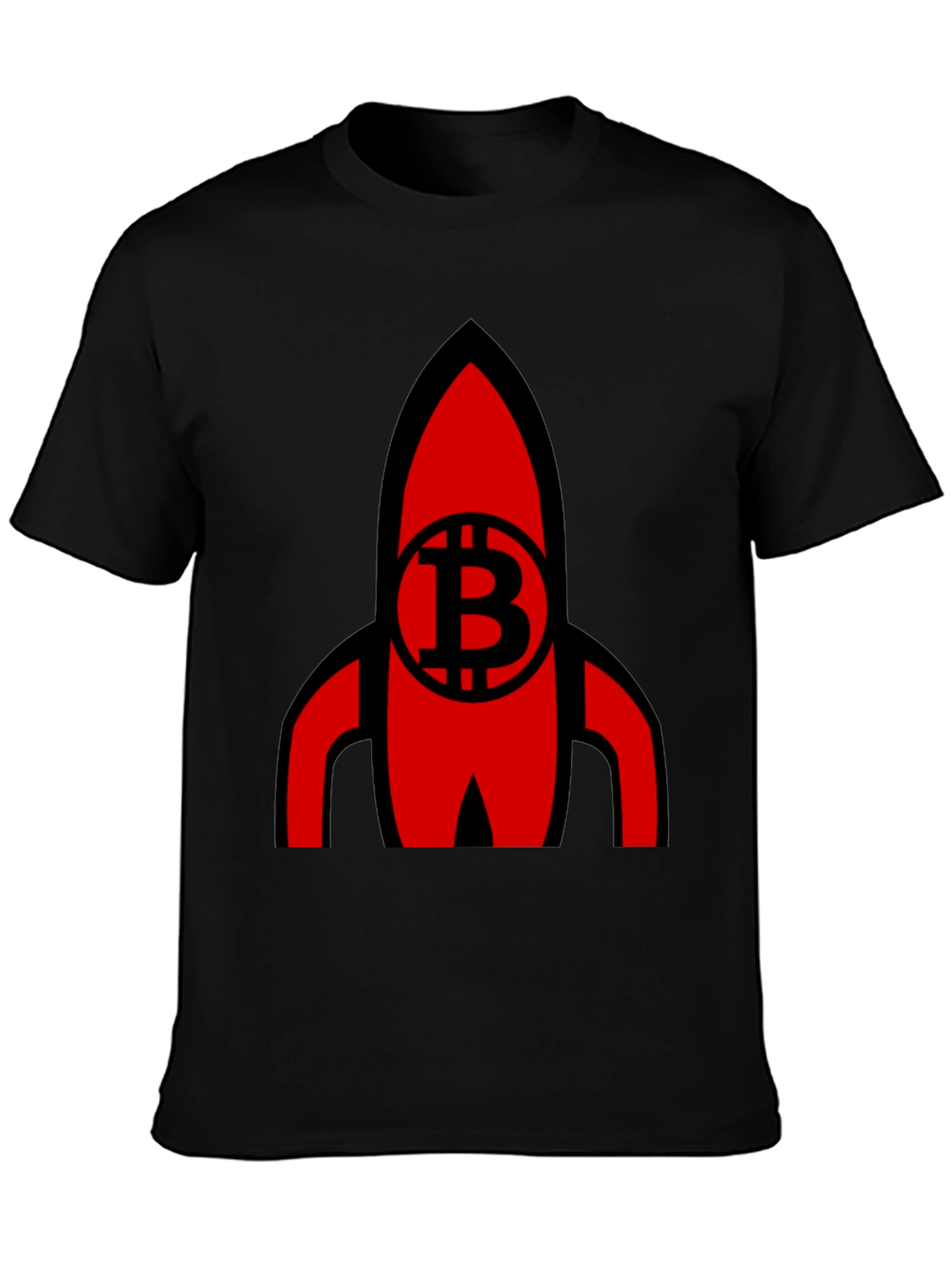 Bitcoin Rocket Graphic Tee - Crypto Enthusiast Shirt