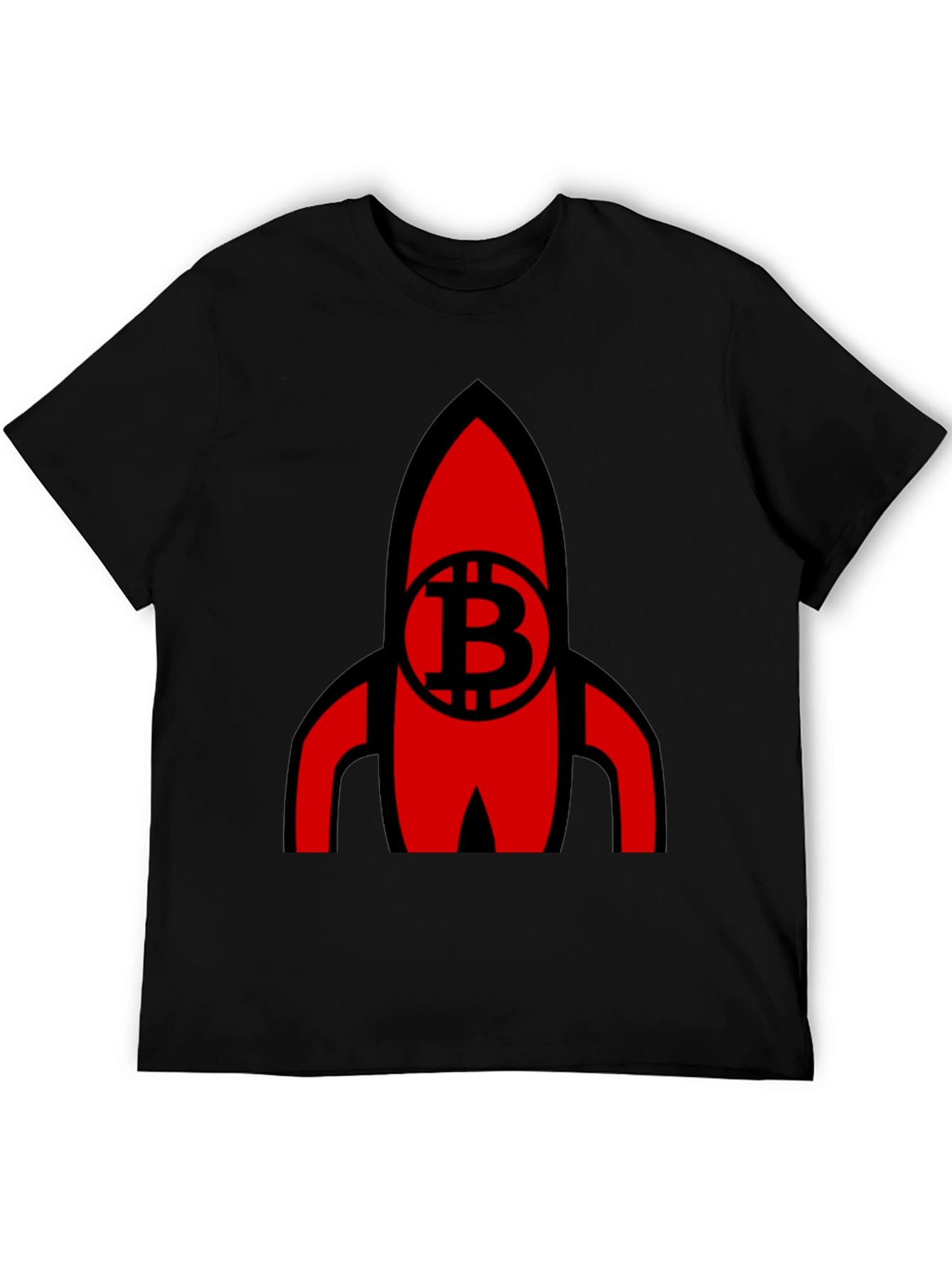 Bitcoin Rocket Graphic Tee - Crypto Enthusiast Shirt