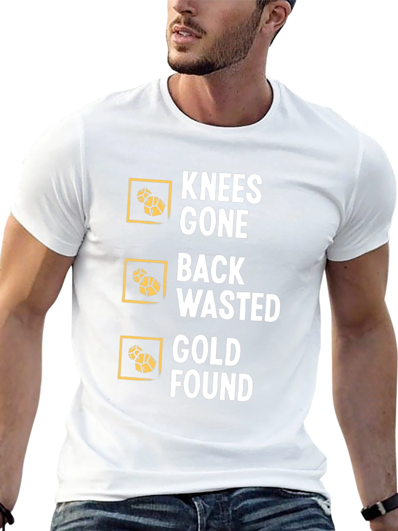 Knees Gone Back Wasted Gold Found Black T-Shirt