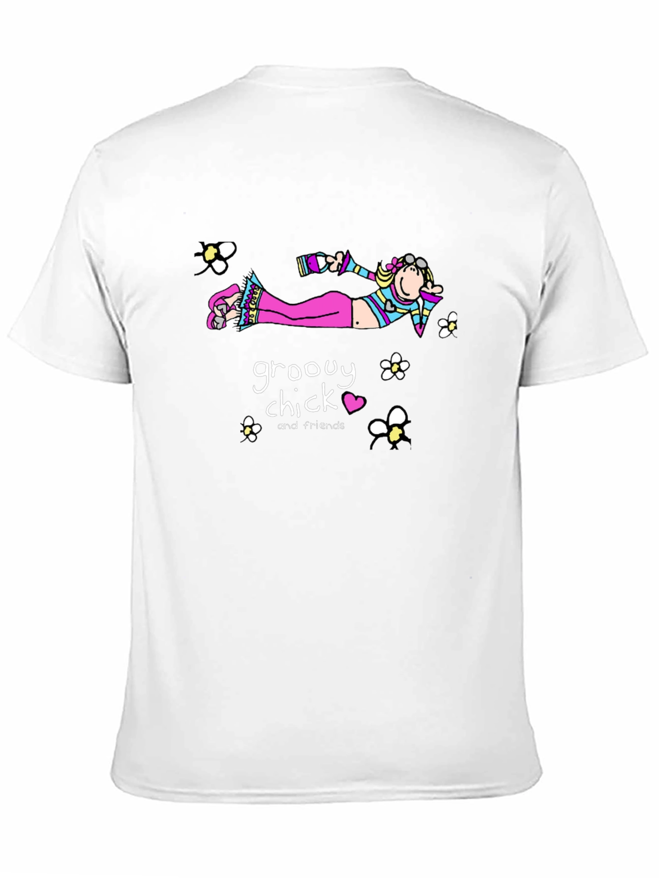 Groovy Chick T-Shirt - Relaxed Fit Black Cotton