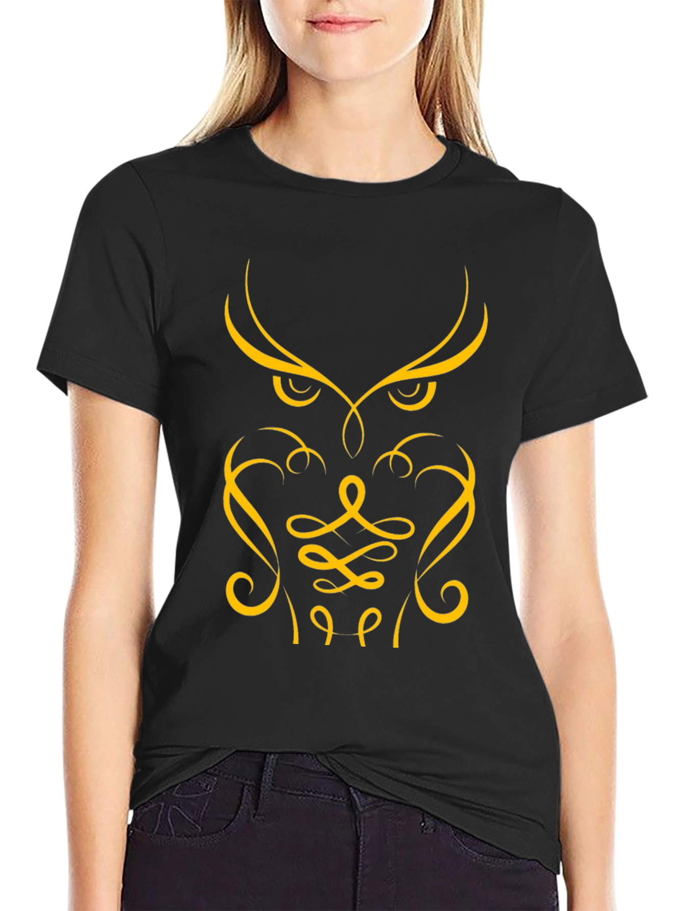 Owl Graphic Tee - Stylish Black T-Shirt