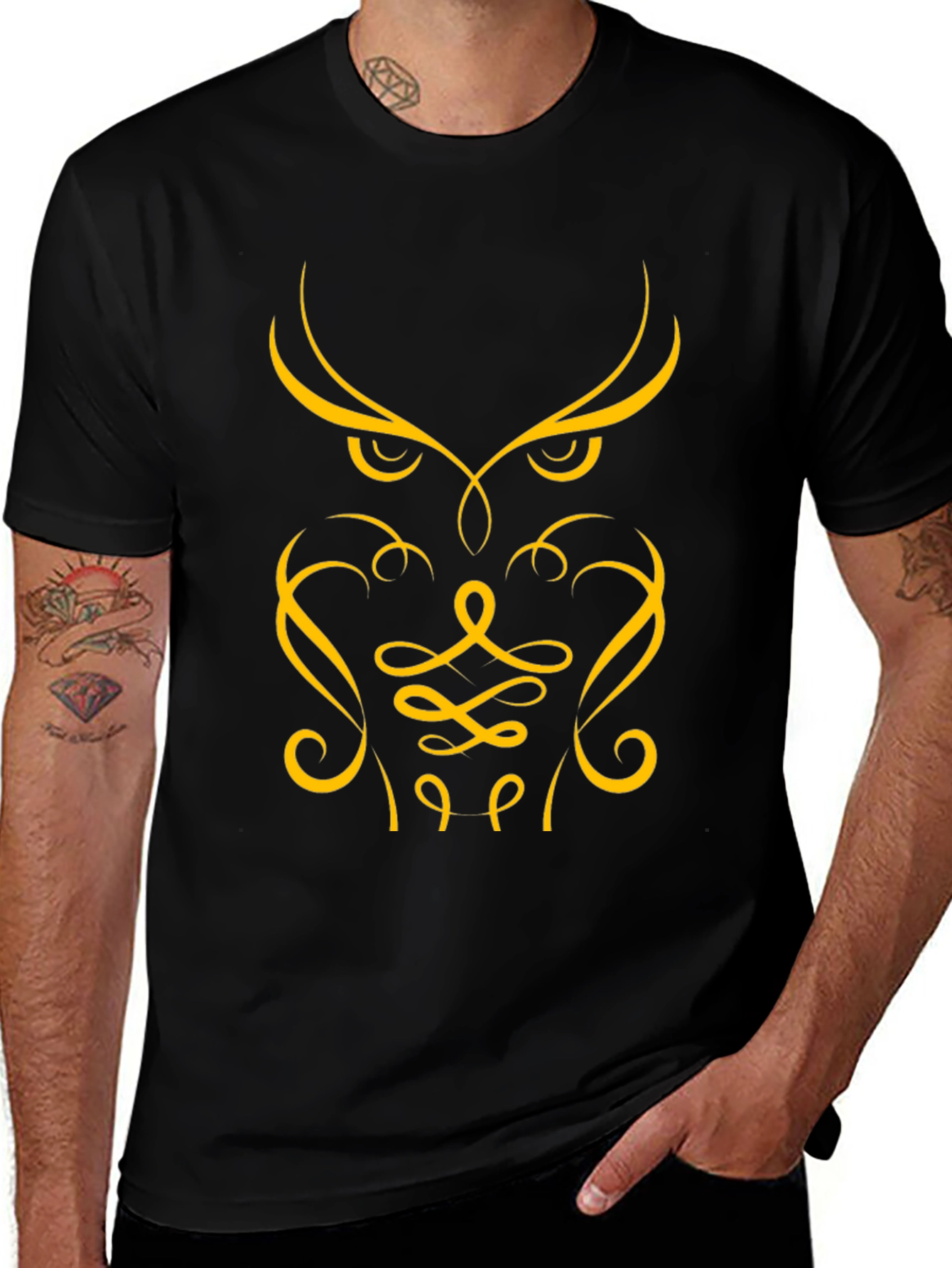 Owl Graphic Tee - Stylish Black T-Shirt