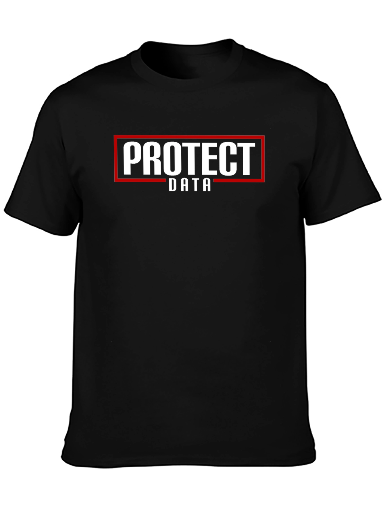 Protect Data Black Cotton T-Shirt