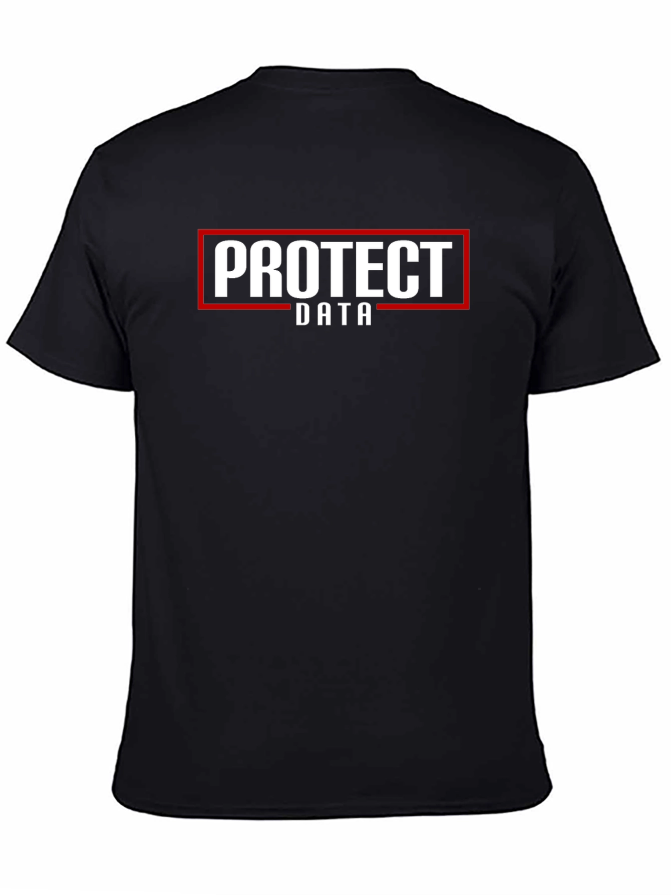 Protect Data Black Cotton T-Shirt