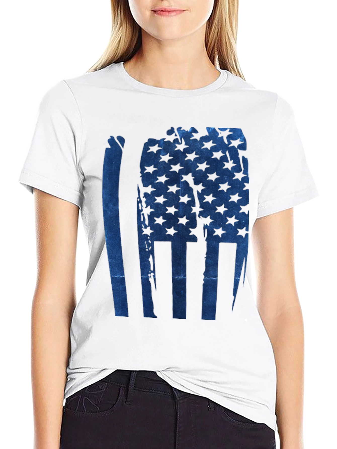 American Flag Graphic Print Mens T-Shirt