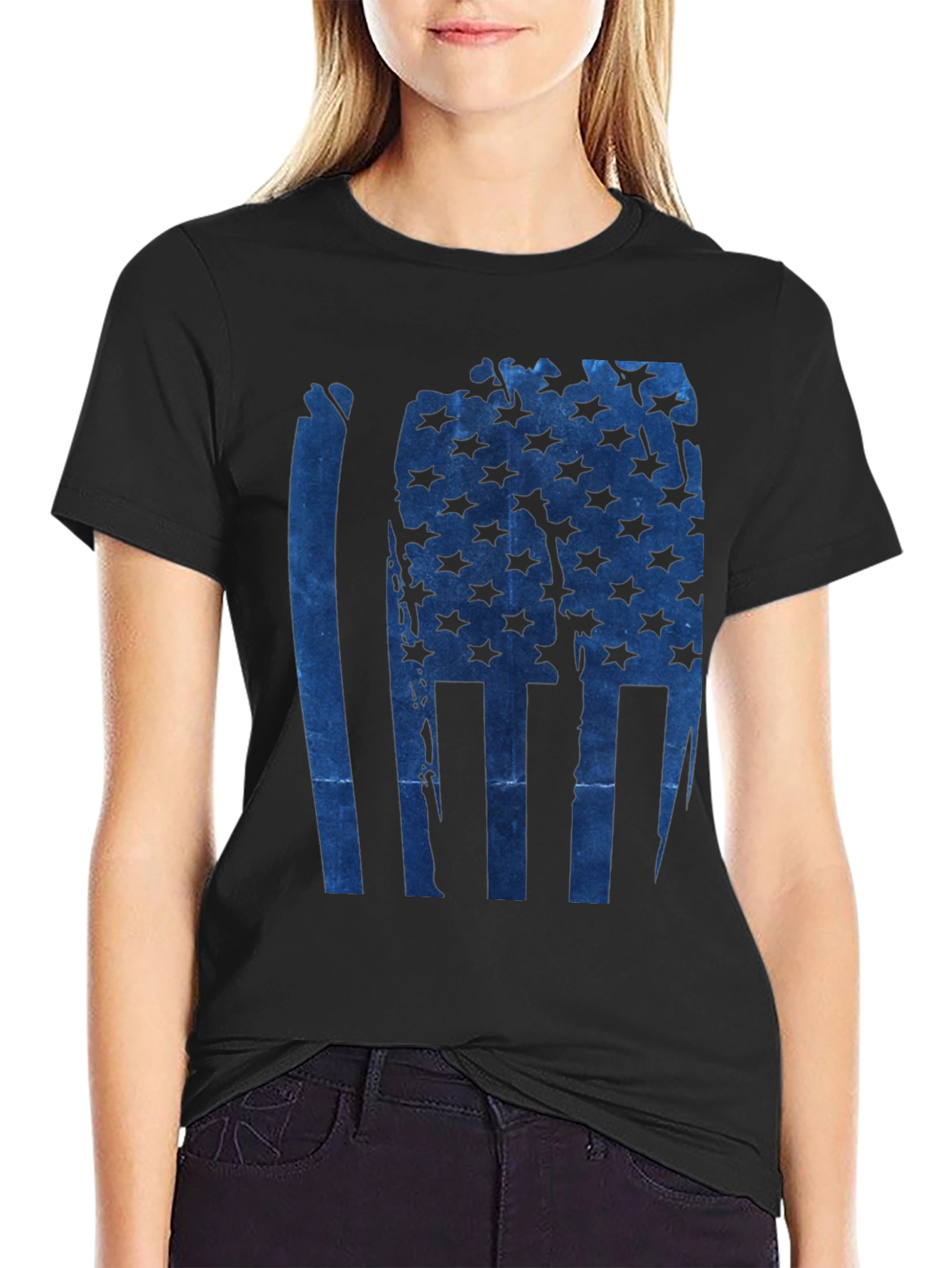 American Flag Graphic Print Mens T-Shirt