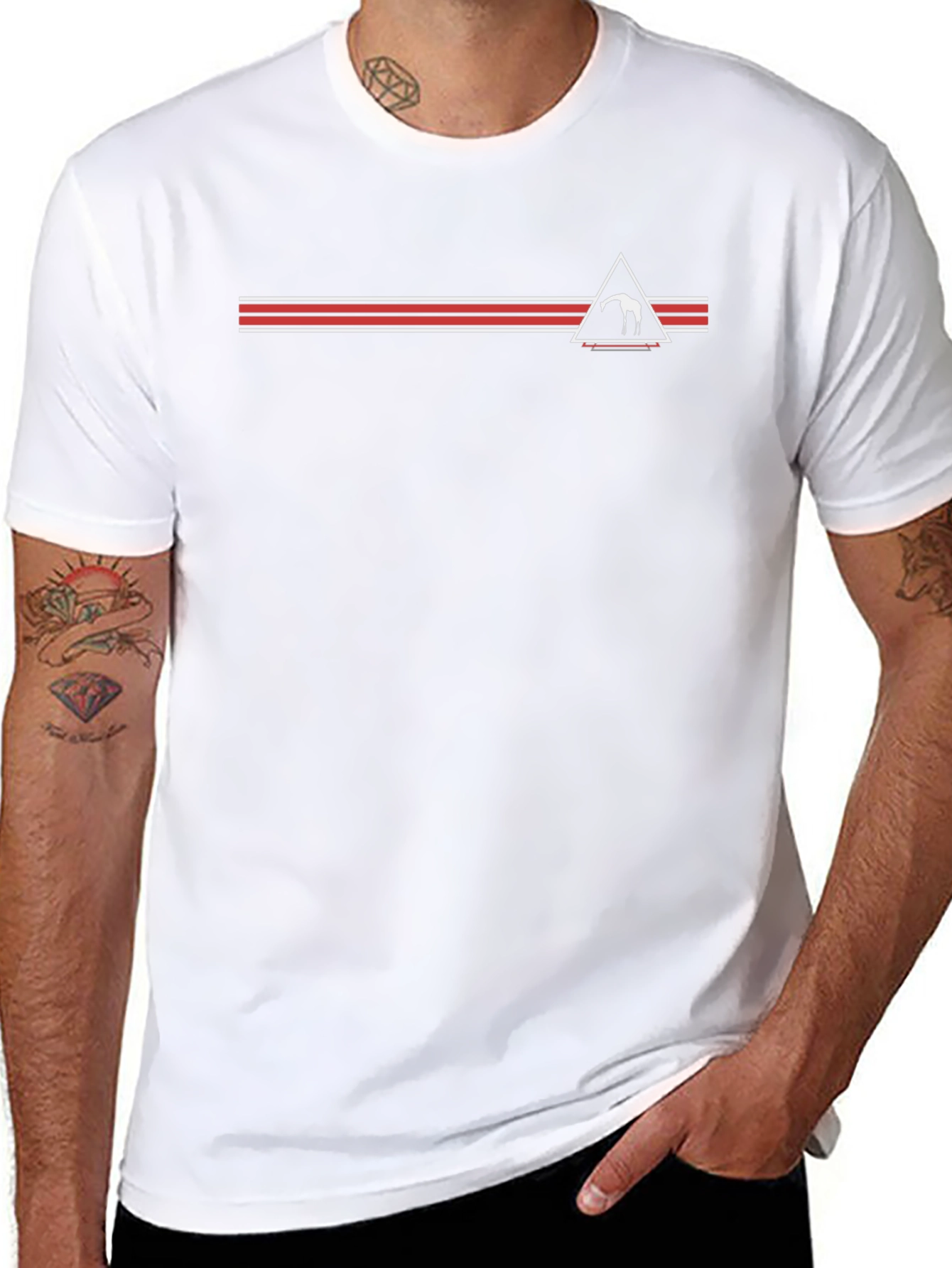 Stylish Black Graphic Tee - Geometric Design