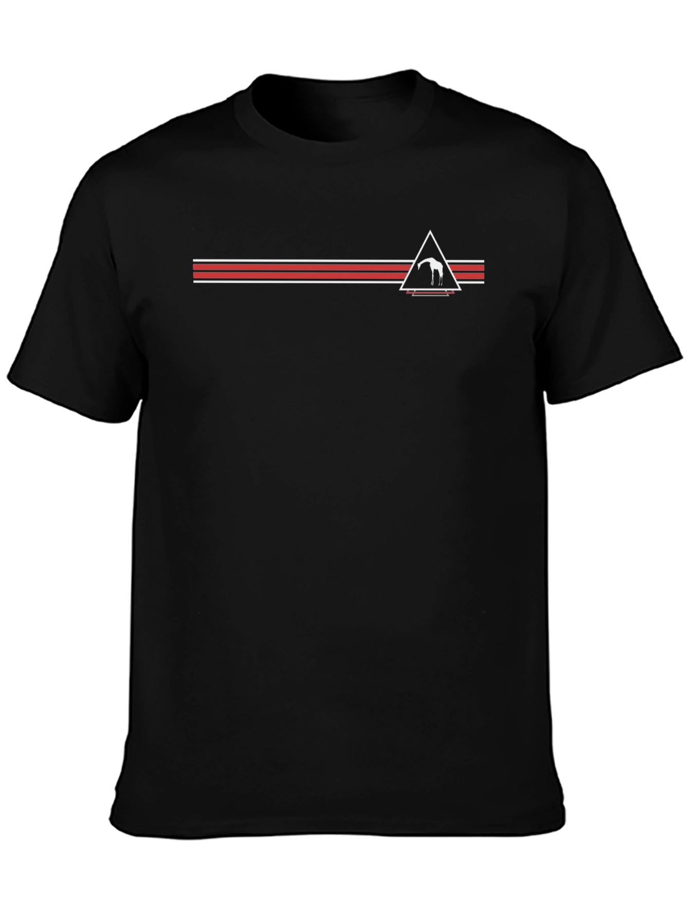 Stylish Black Graphic Tee - Geometric Design