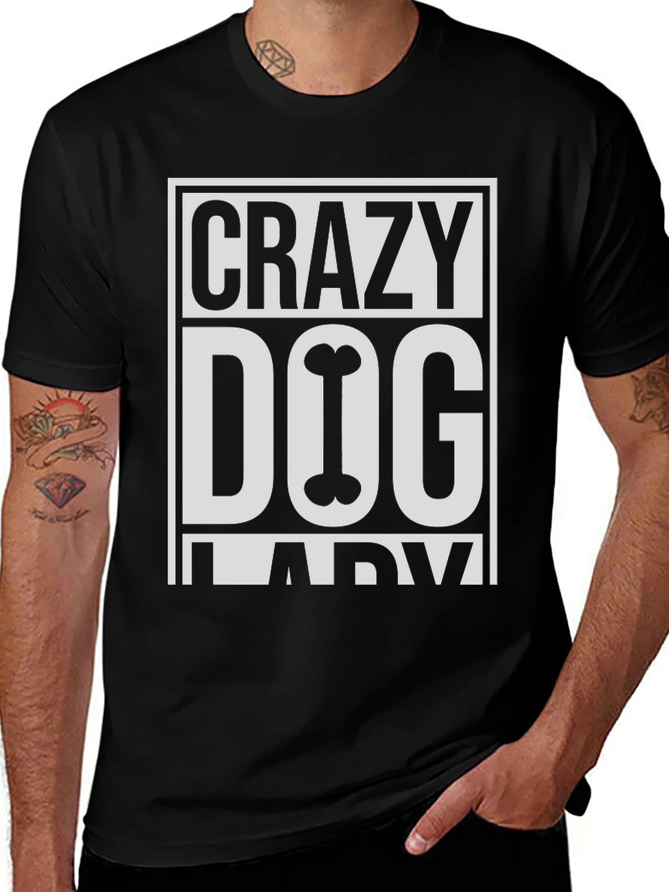 Crazy Dog Lady Black T-Shirt