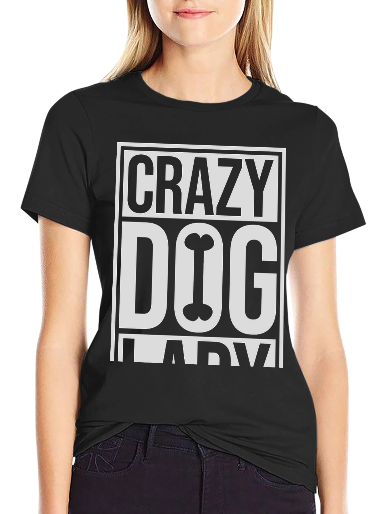 Crazy Dog Lady Black T-Shirt