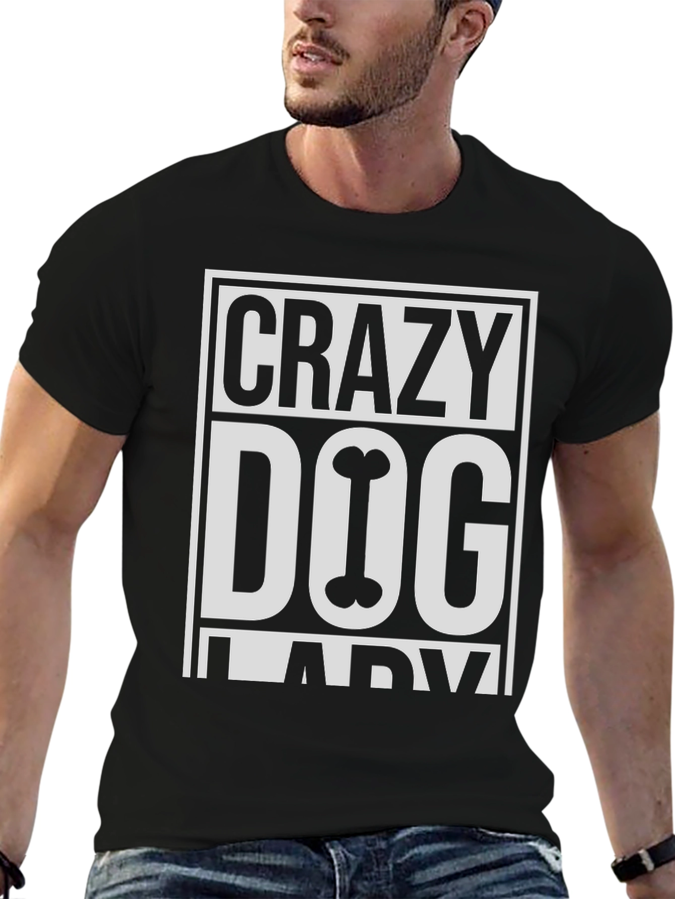 Crazy Dog Lady Black T-Shirt