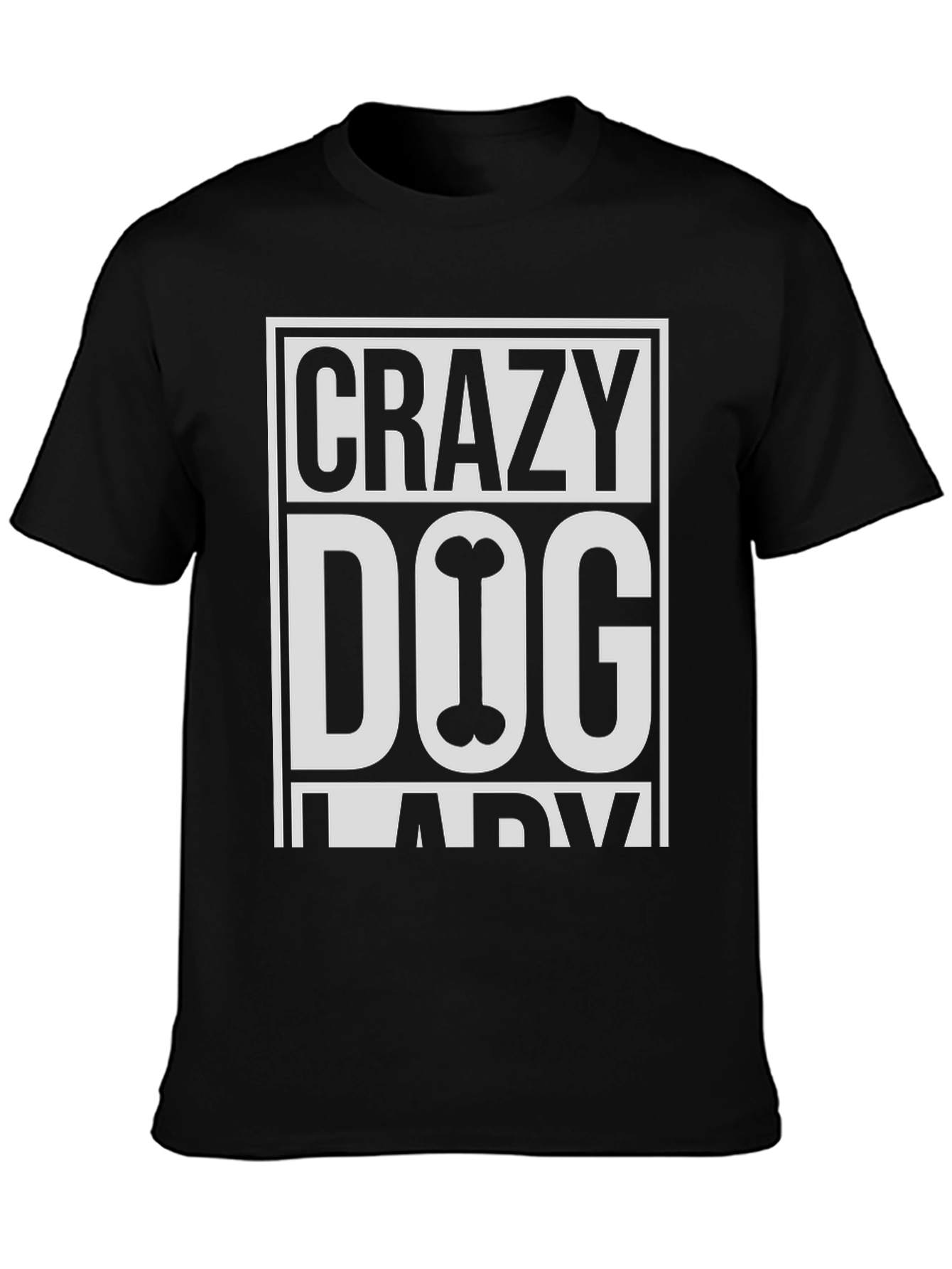 Crazy Dog Lady Black T-Shirt