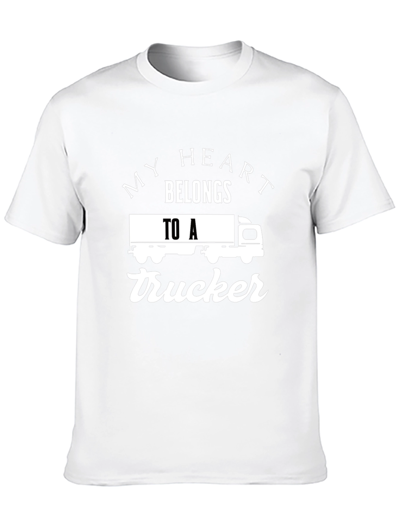 My Heart Belongs to a Trucker T-Shirt - Black