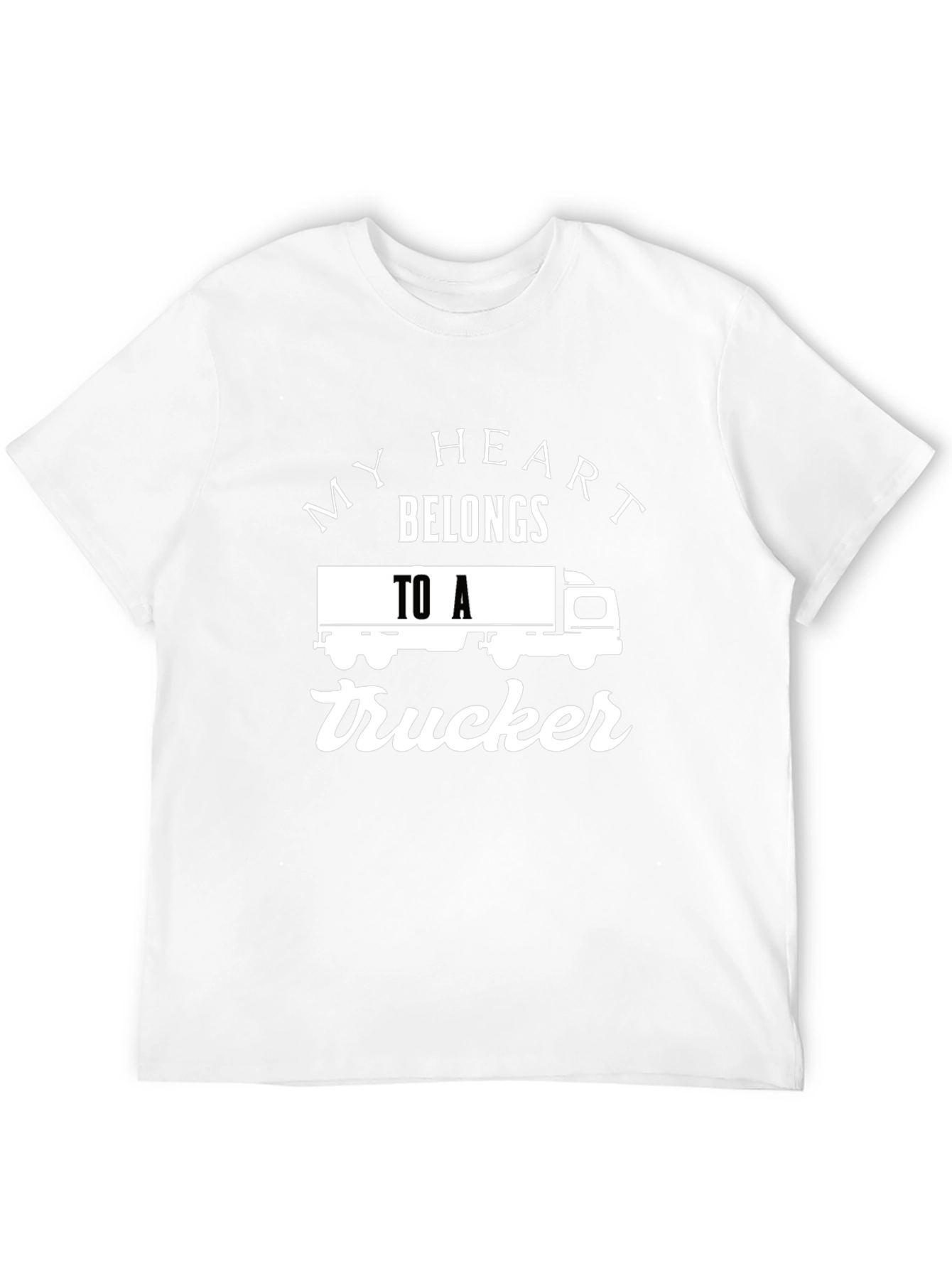 My Heart Belongs to a Trucker T-Shirt - Black