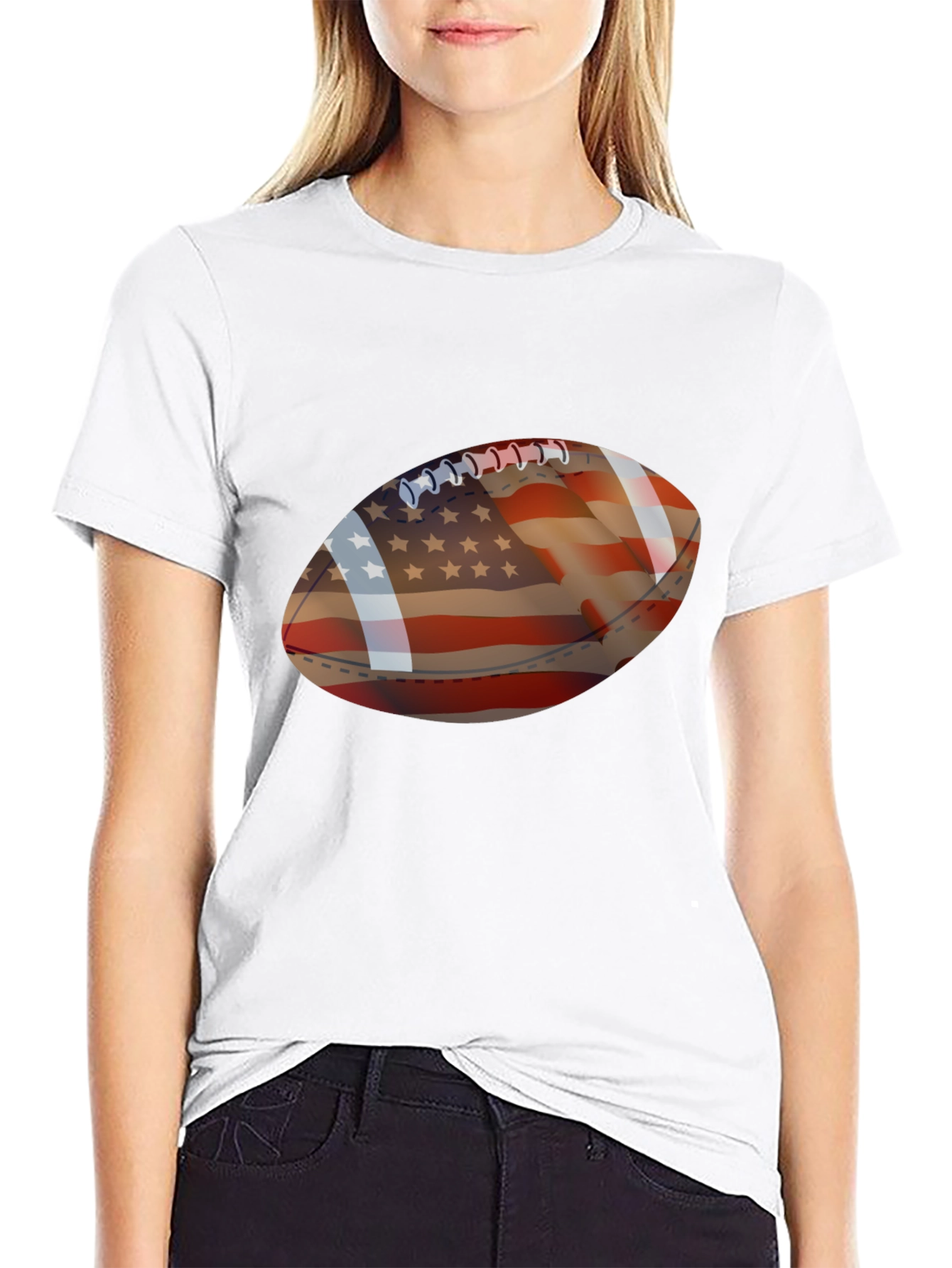 American Flag Football Graphic T-Shirt