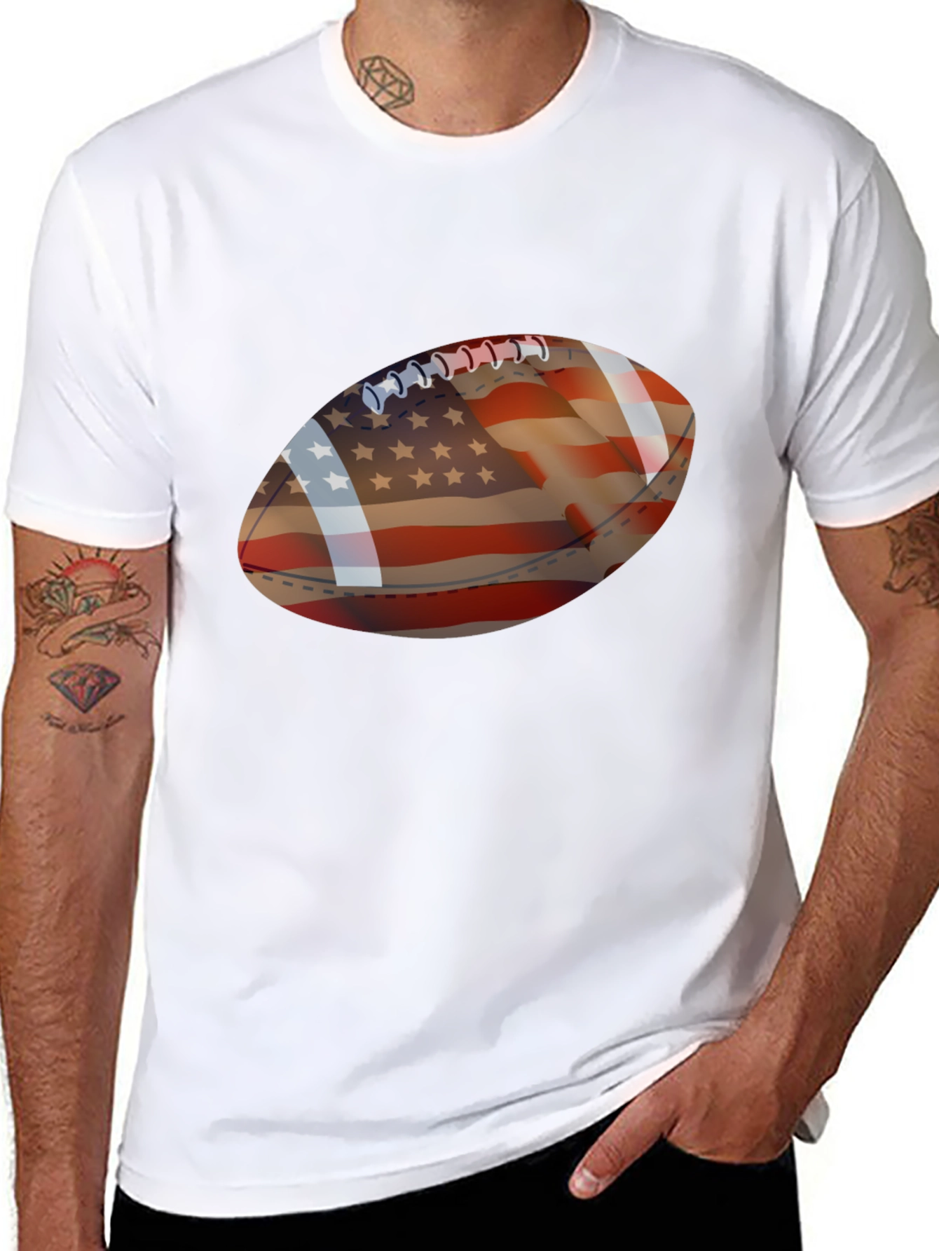 American Flag Football Graphic T-Shirt