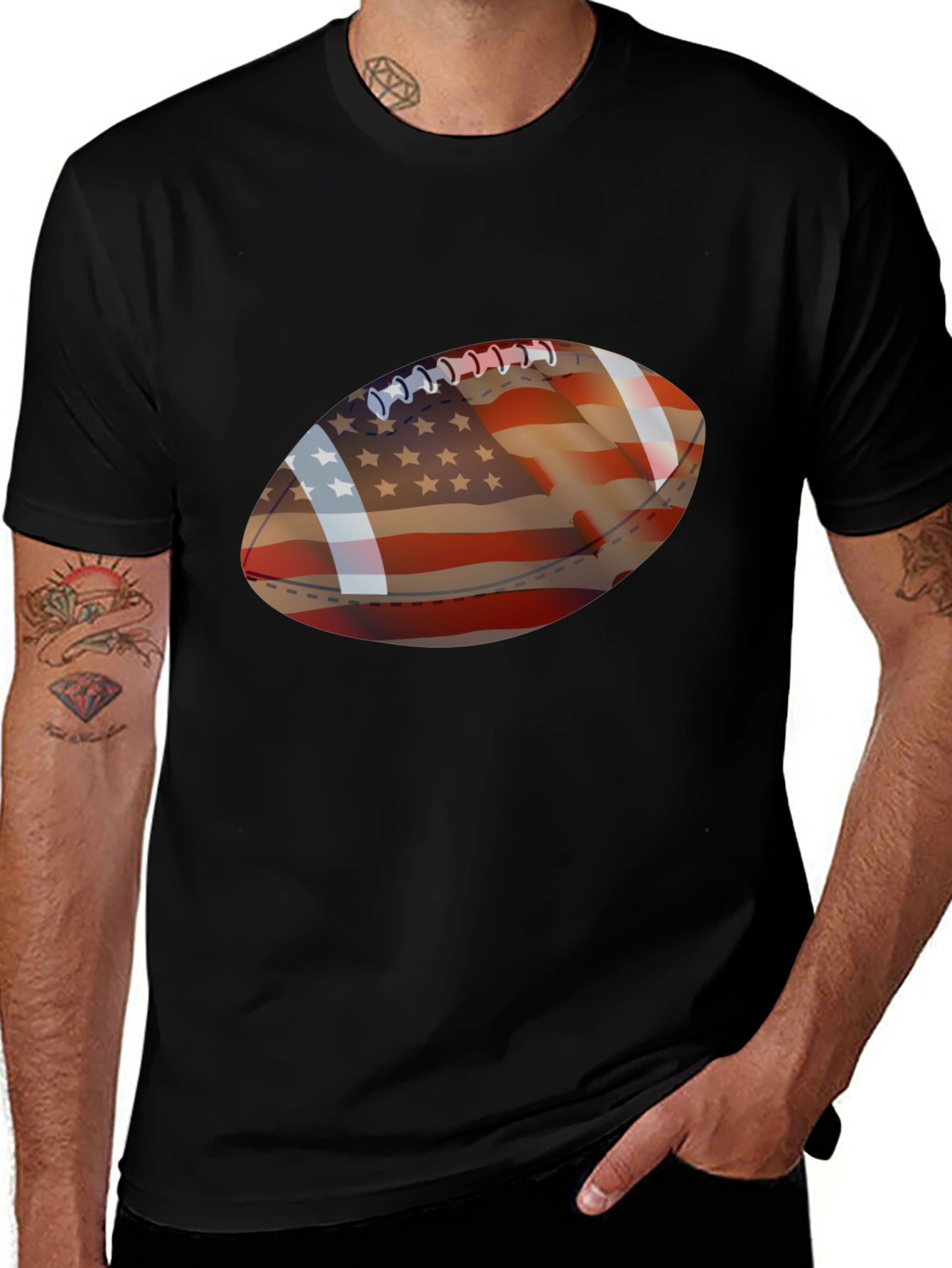 American Flag Football Graphic T-Shirt