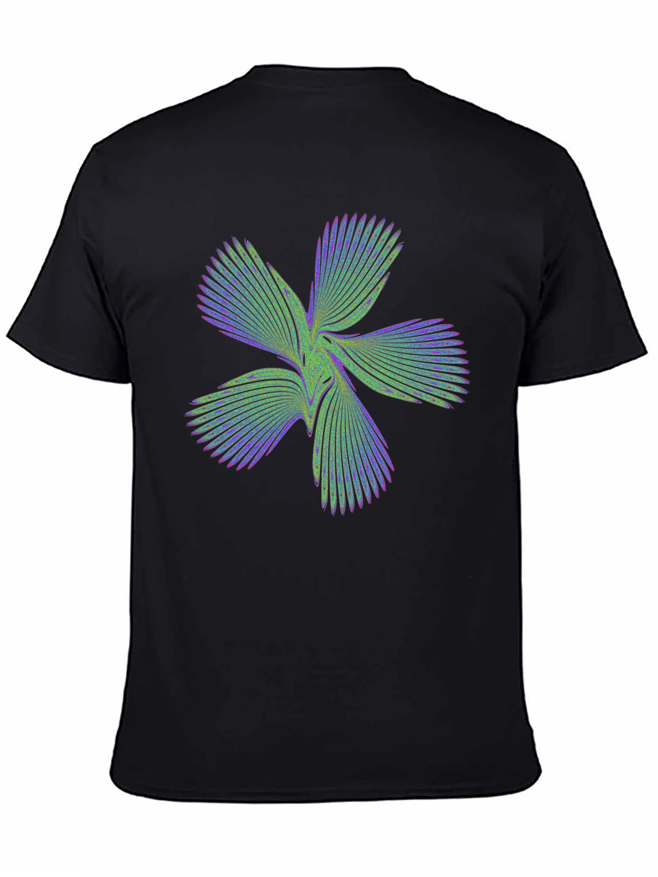 Abstract Flower Graphic Black T-Shirt