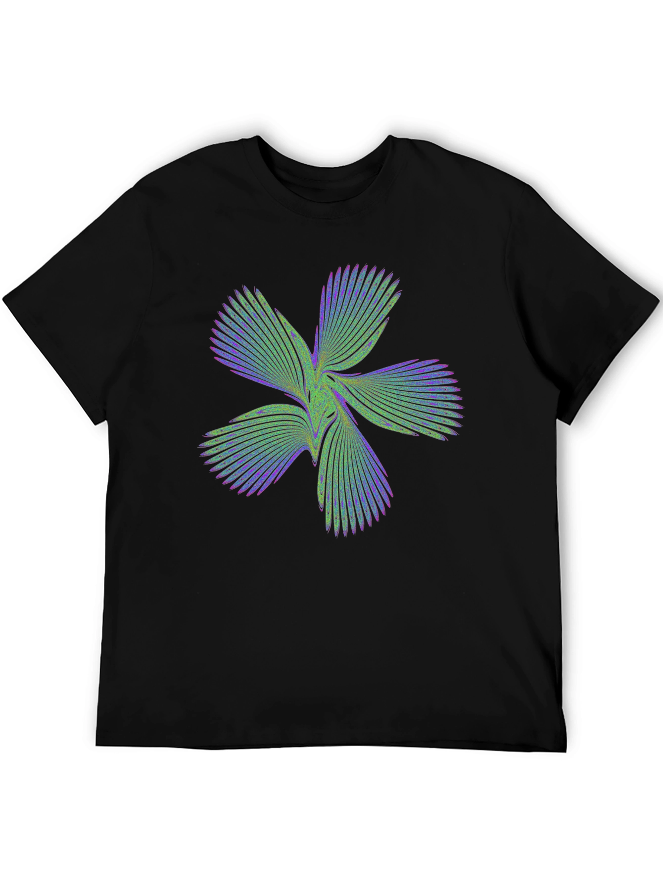 Abstract Flower Graphic Black T-Shirt