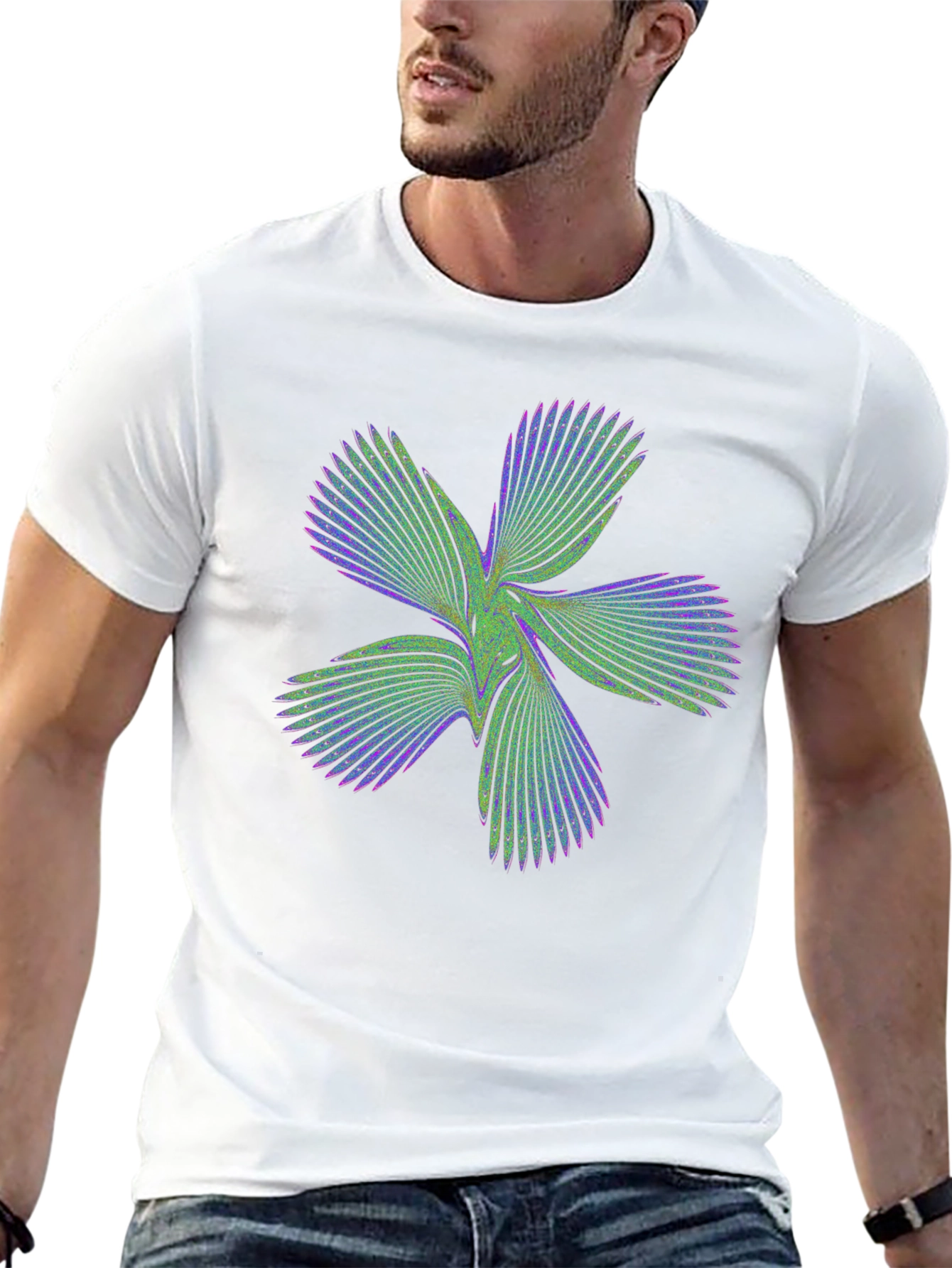 Abstract Flower Graphic Black T-Shirt