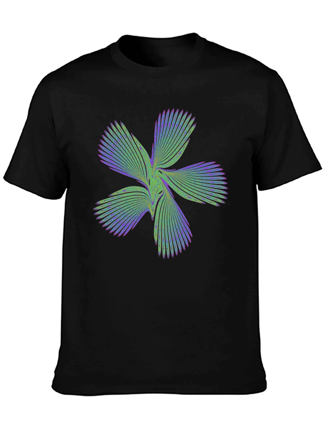 Abstract Flower Graphic Black T-Shirt