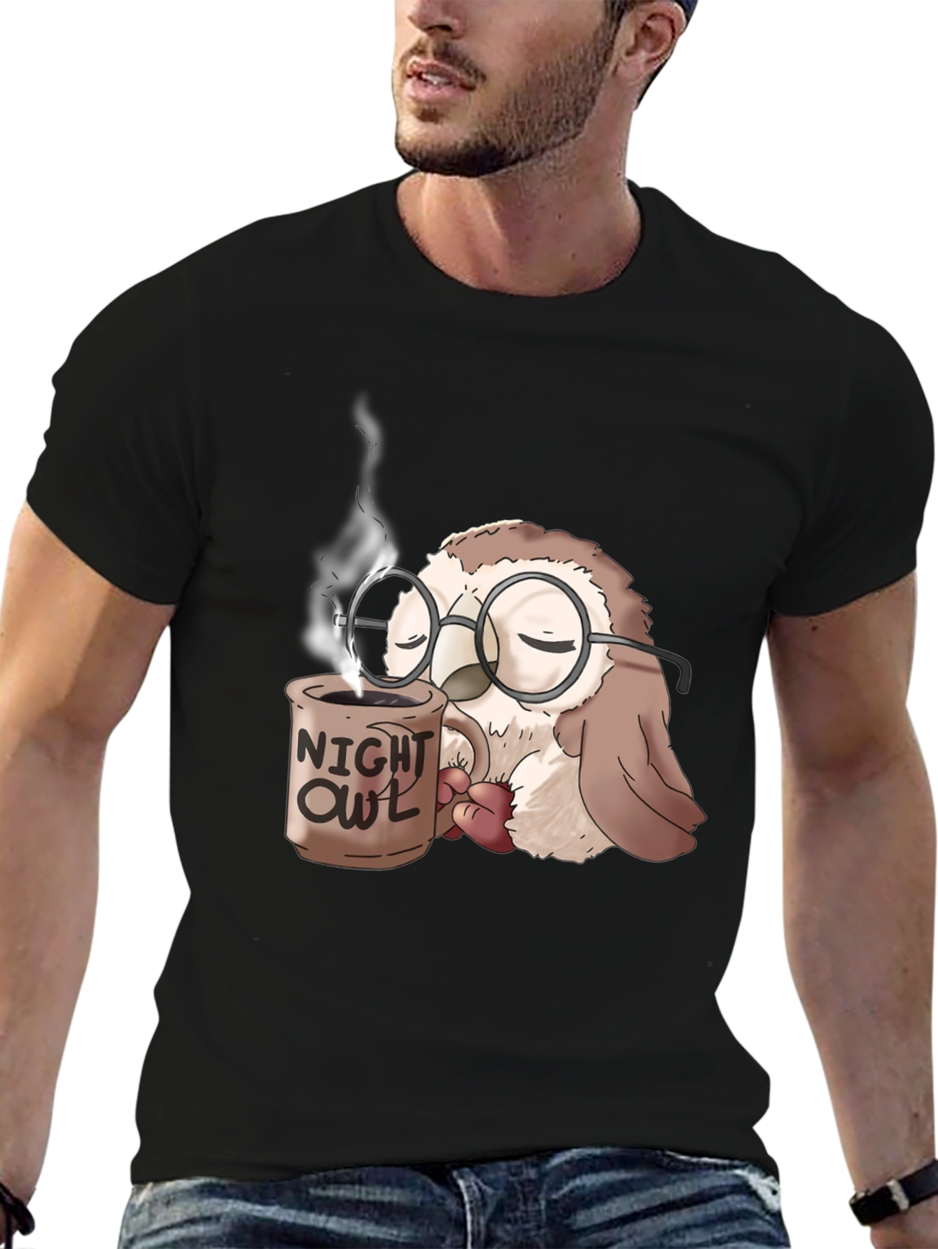 Night Owl Coffee T-Shirt - Funny Sleepy Owl Tee