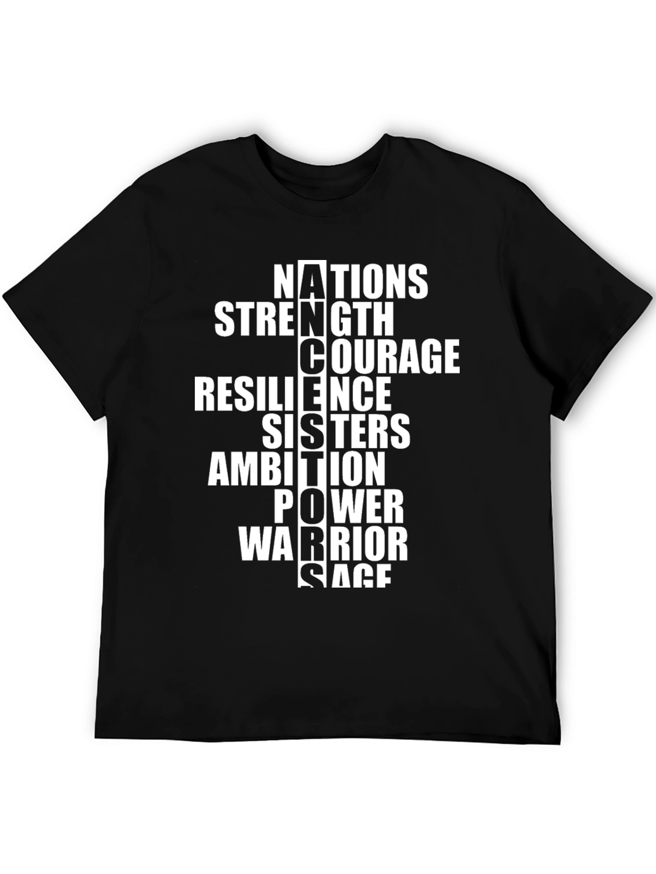 Empowering Womens Word Cross T-Shirt - Black