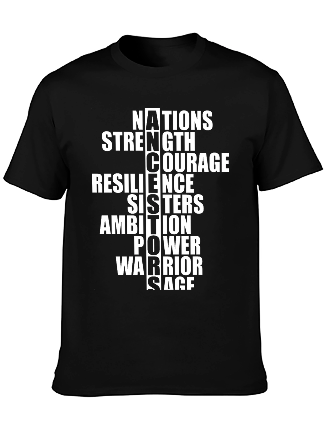 Empowering Womens Word Cross T-Shirt - Black