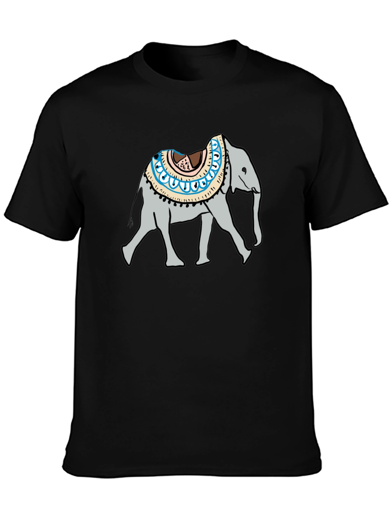 Elephant Graphic Tee - Casual Black T-Shirt