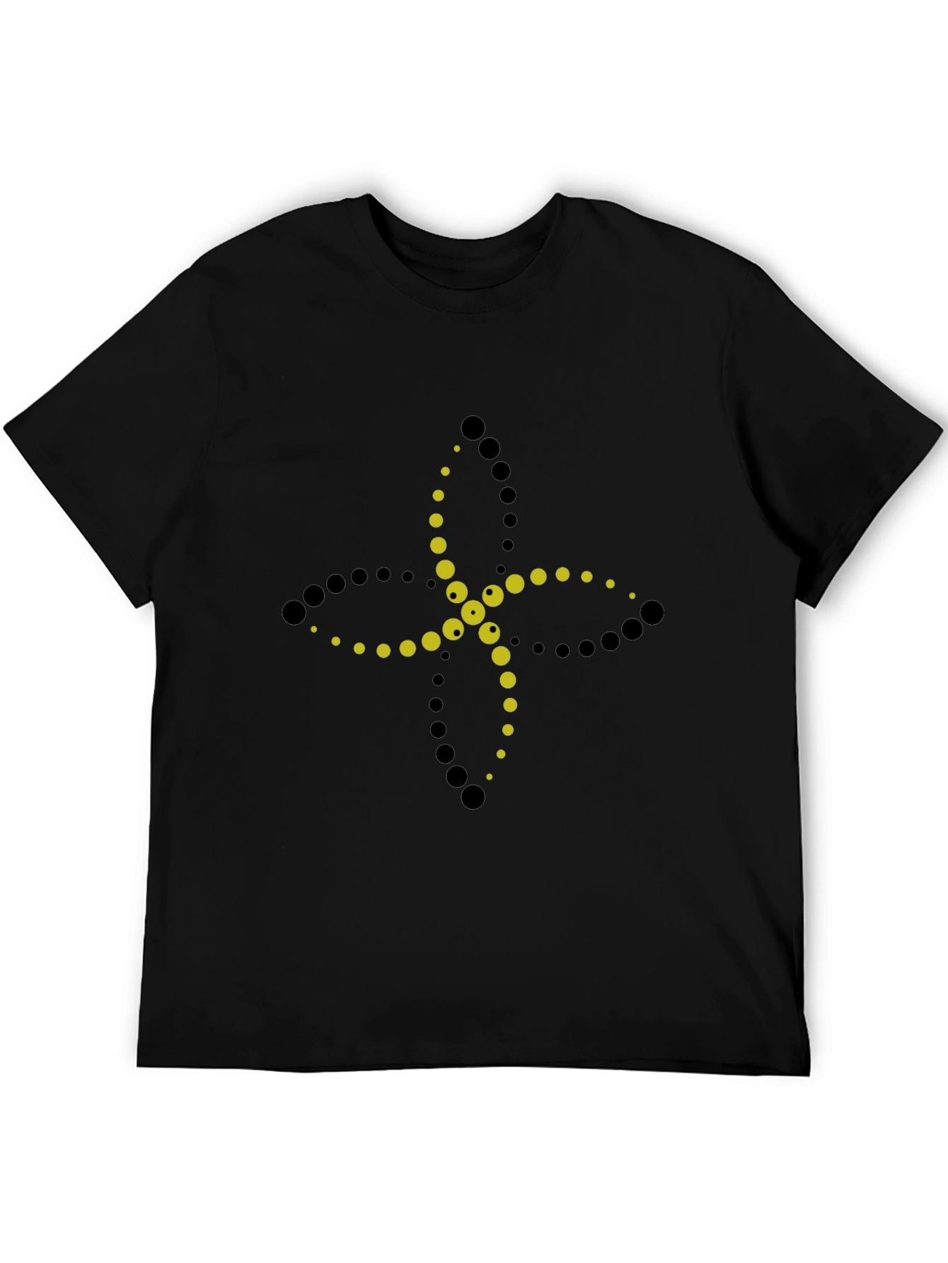 Abstract Flower Graphic Black Tee