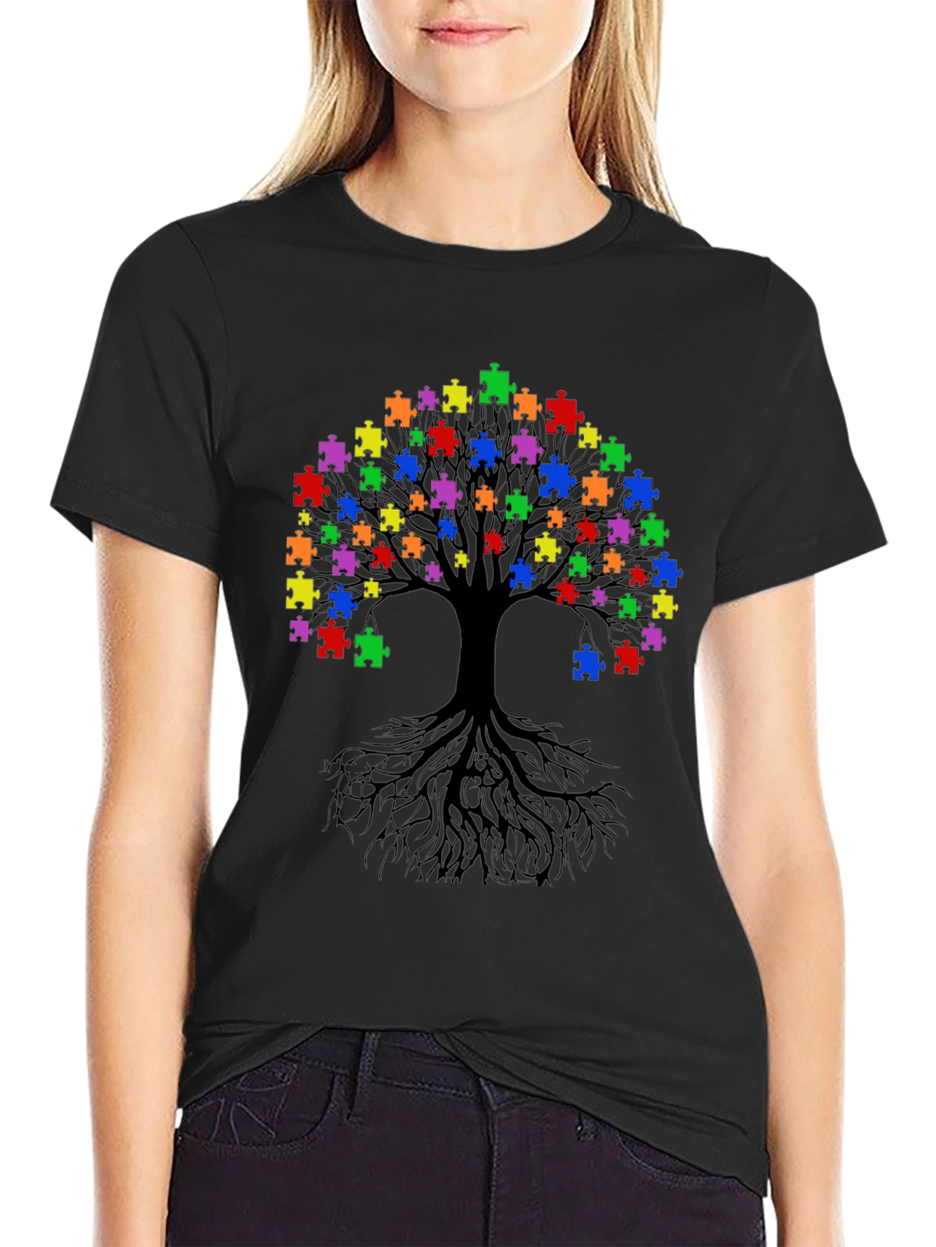 Autism Awareness Puzzle Tree T-Shirt