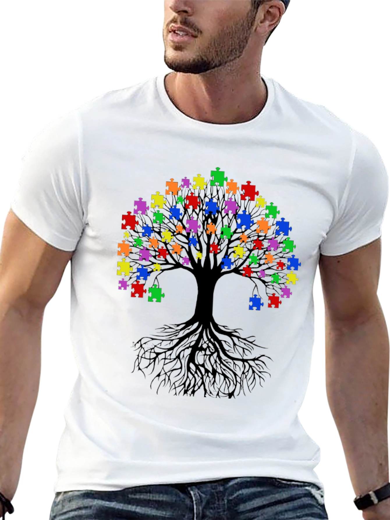 Autism Awareness Puzzle Tree T-Shirt