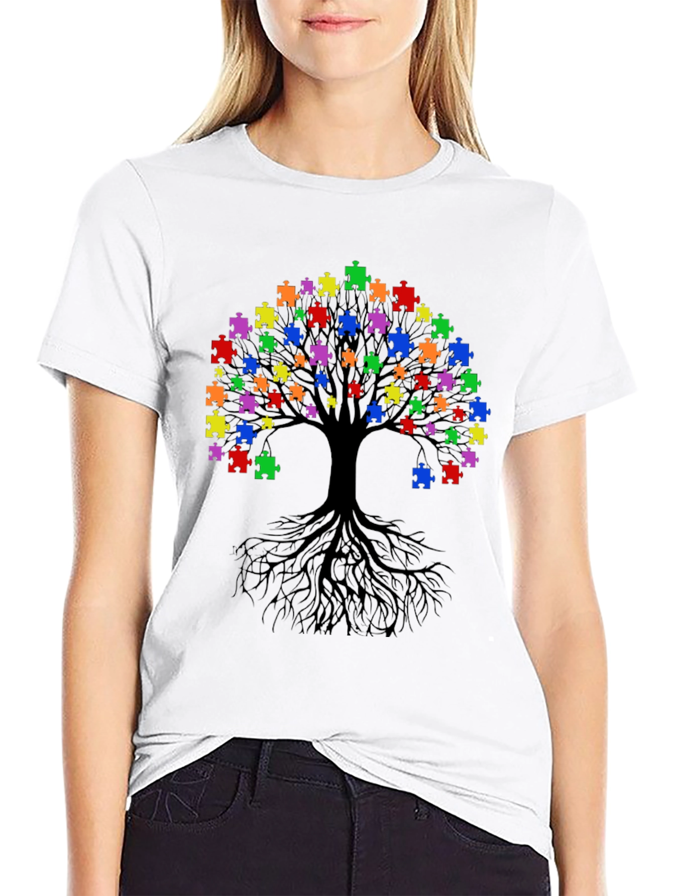 Autism Awareness Puzzle Tree T-Shirt