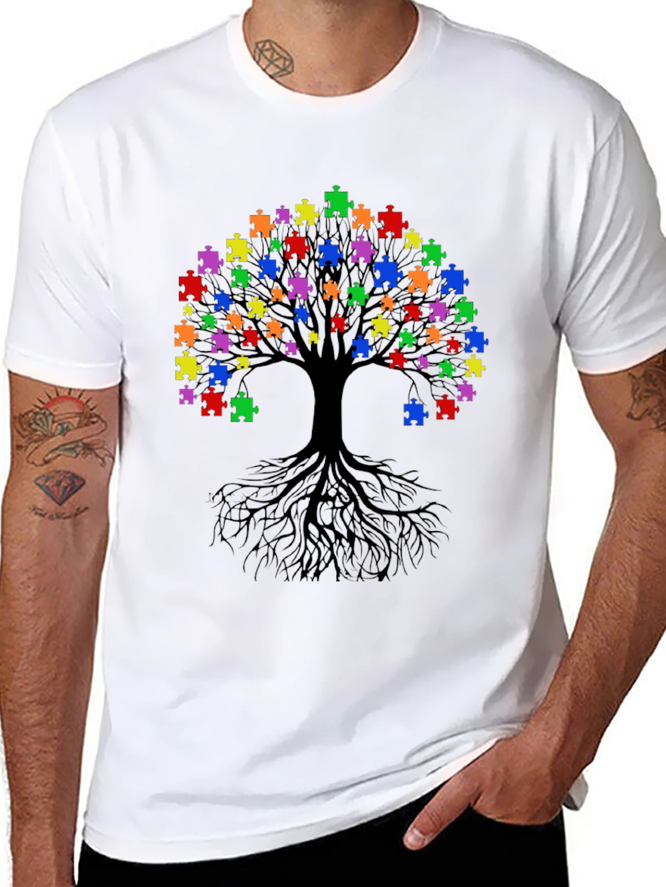 Autism Awareness Puzzle Tree T-Shirt