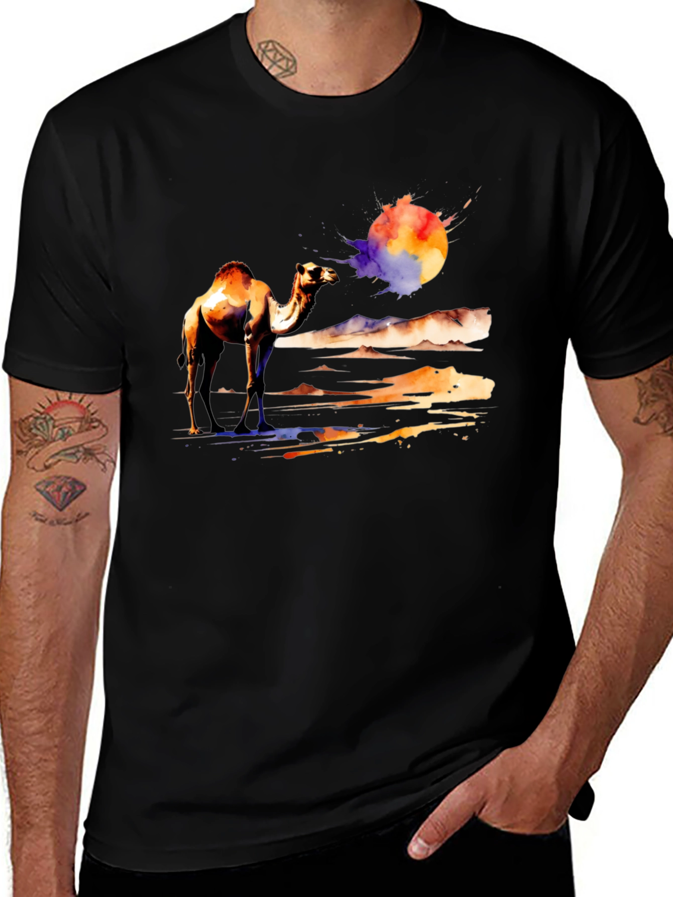 Camel Desert Watercolor T-Shirt
