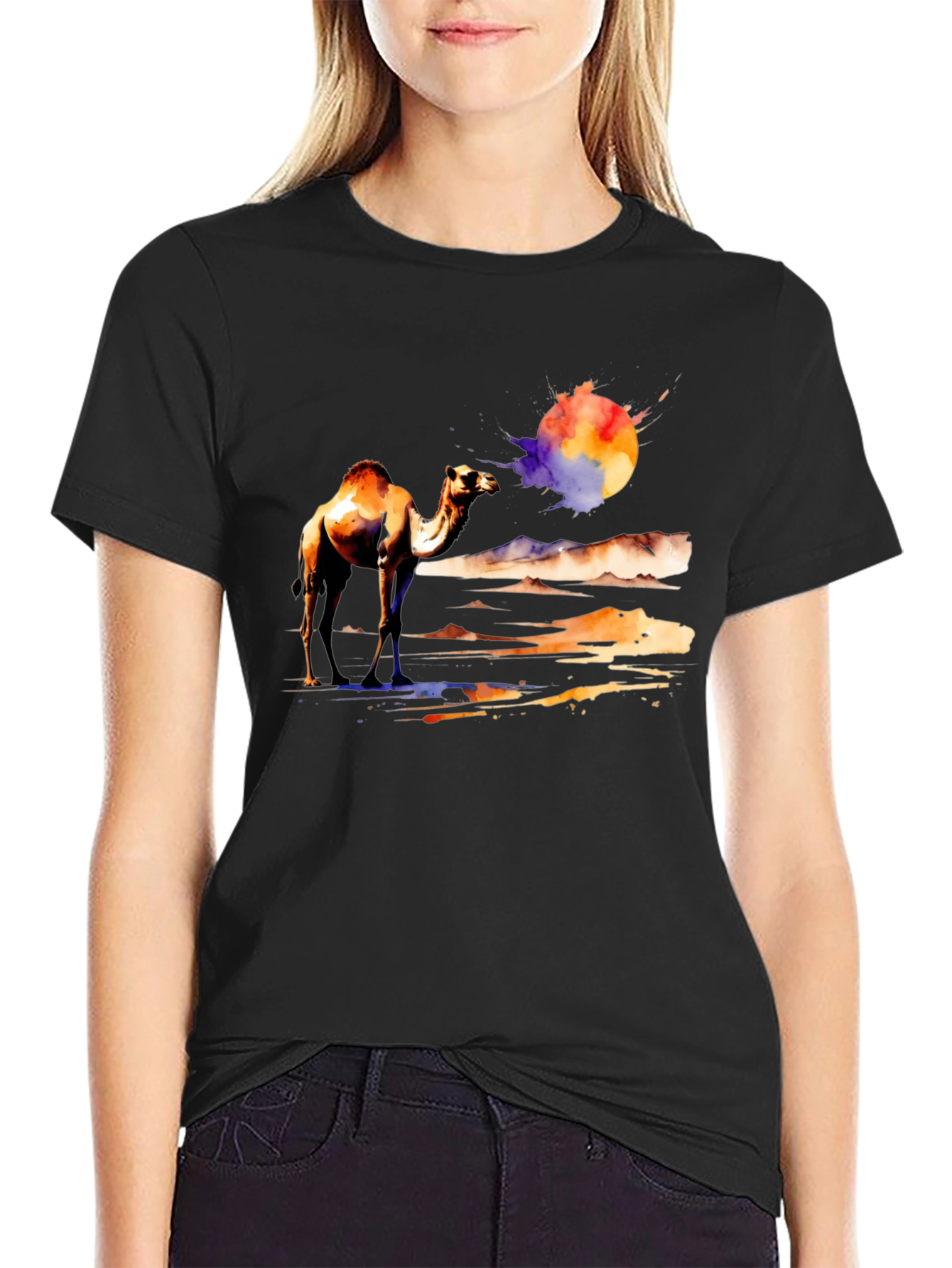 Camel Desert Watercolor T-Shirt