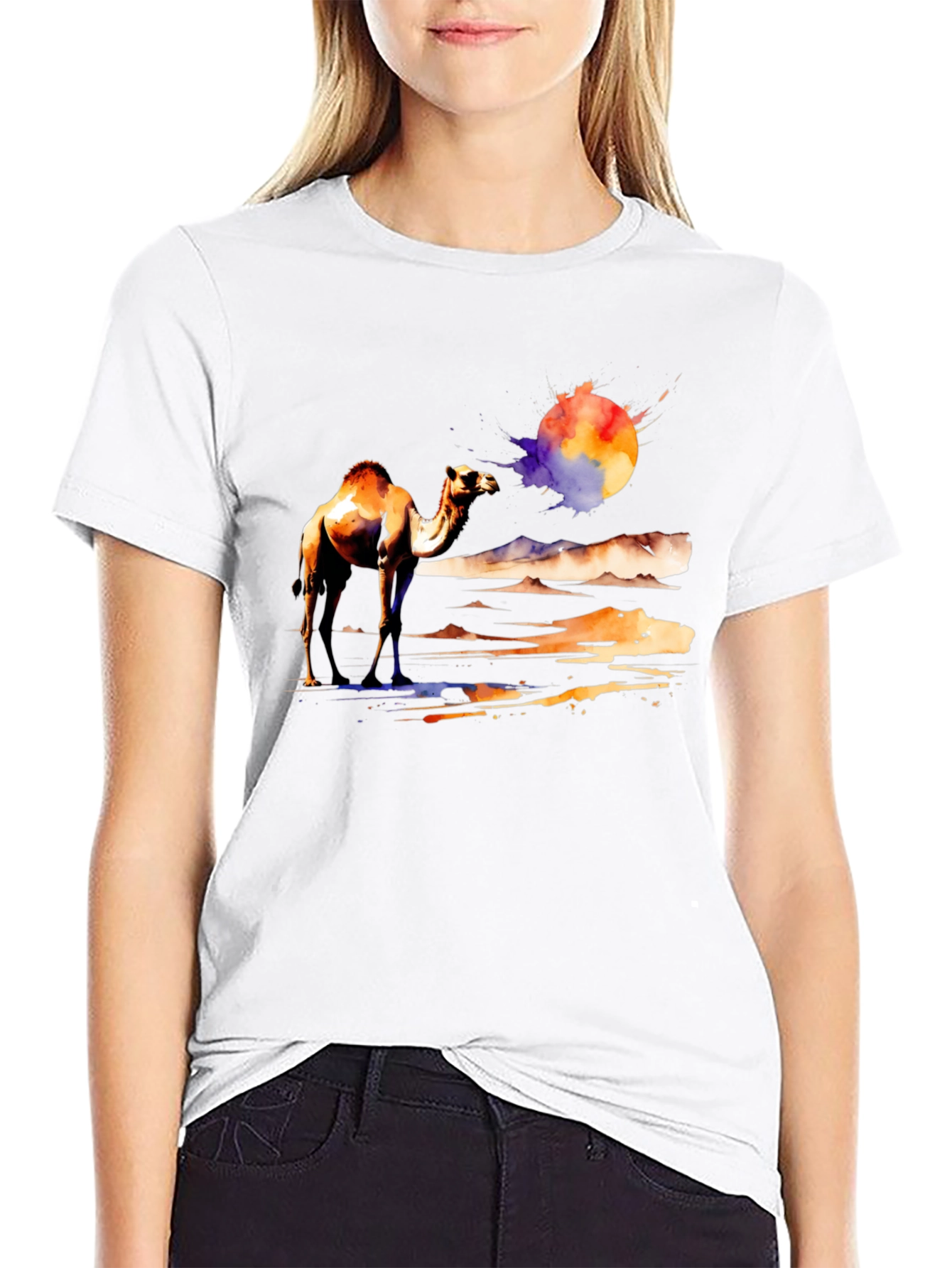 Camel Desert Watercolor T-Shirt