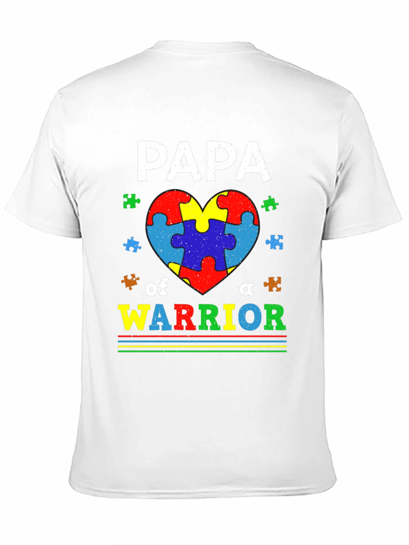 Papa of a Warrior Autism Awareness T-Shirt