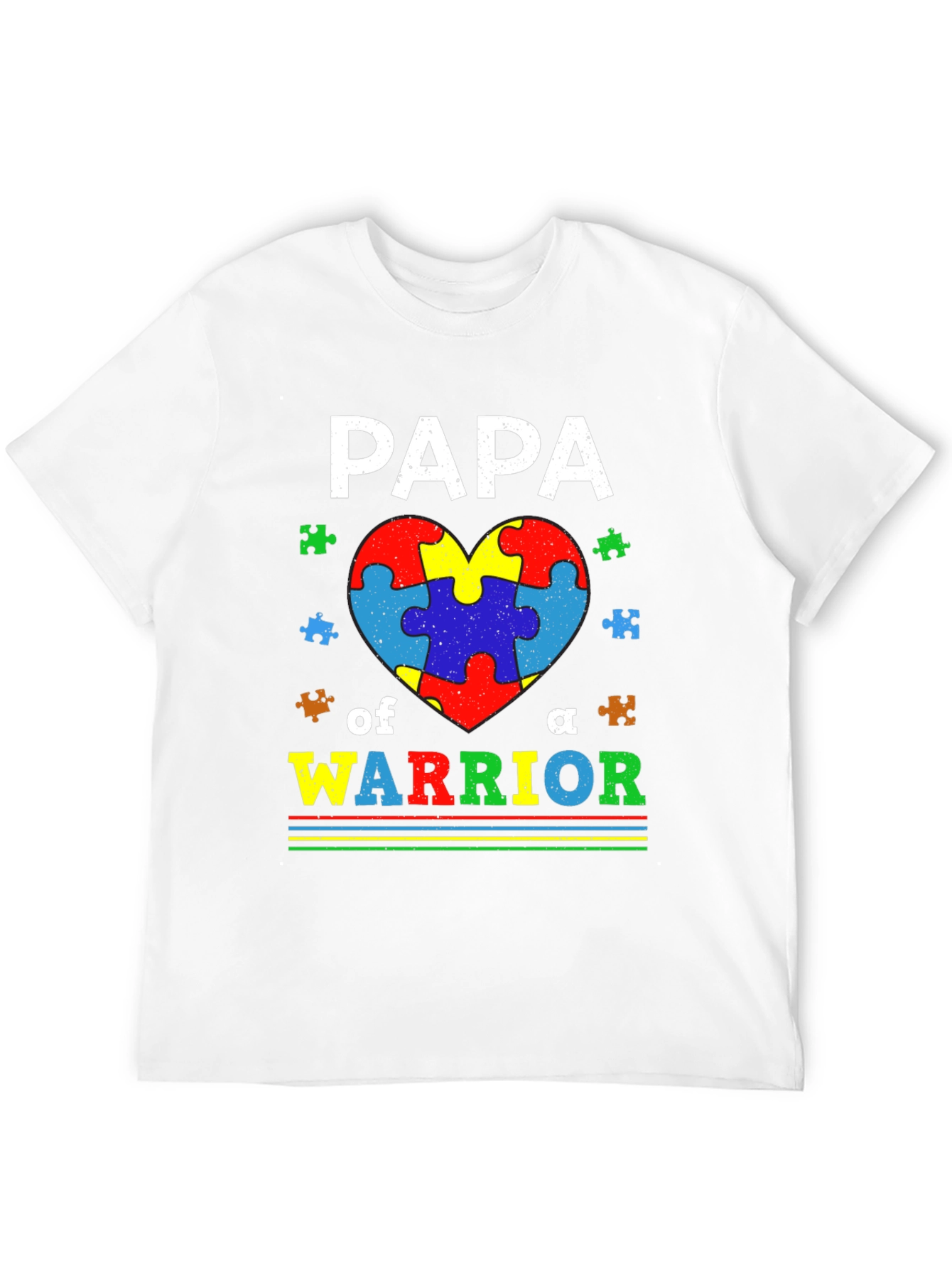 Papa of a Warrior Autism Awareness T-Shirt