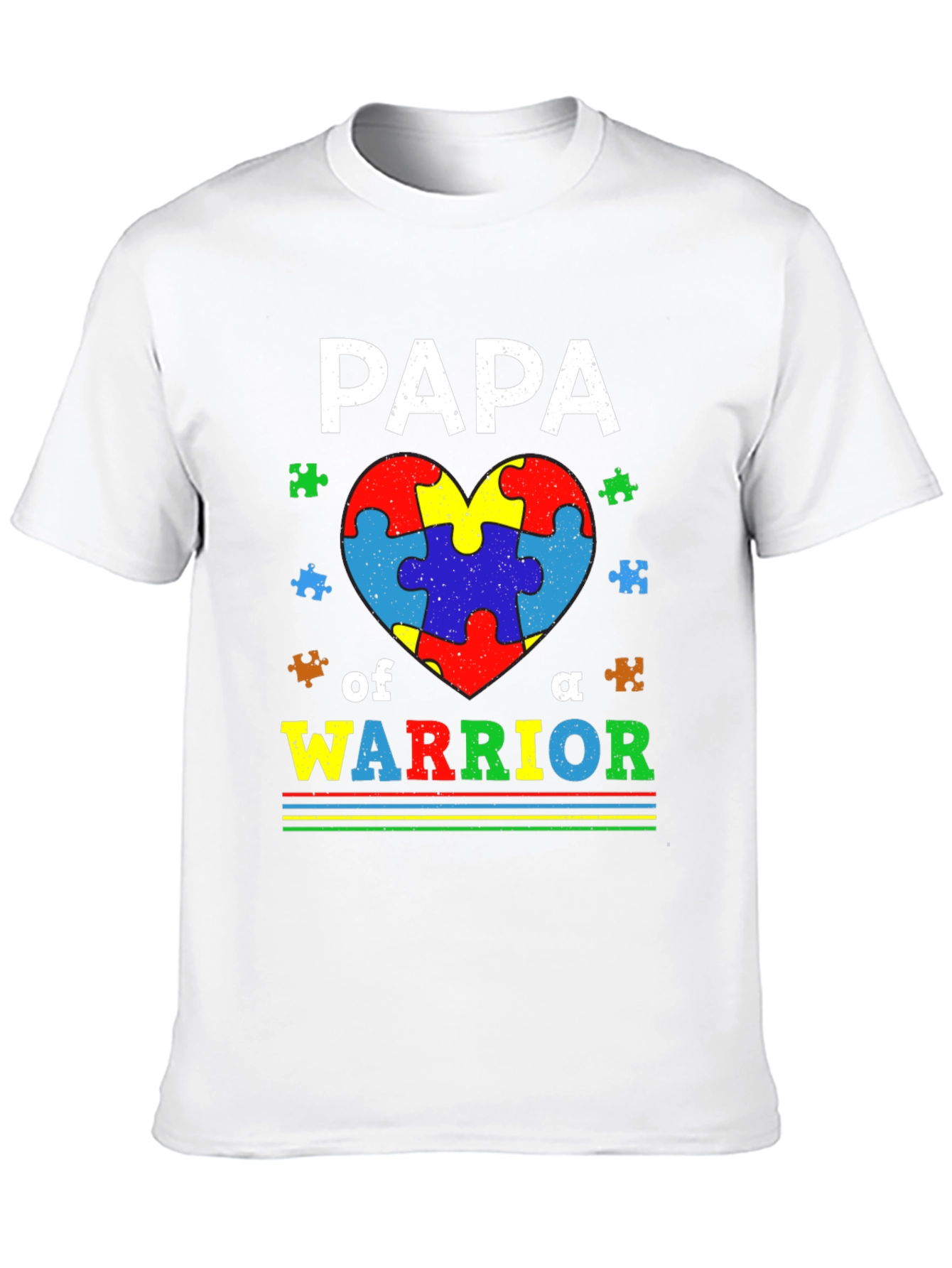 Papa of a Warrior Autism Awareness T-Shirt