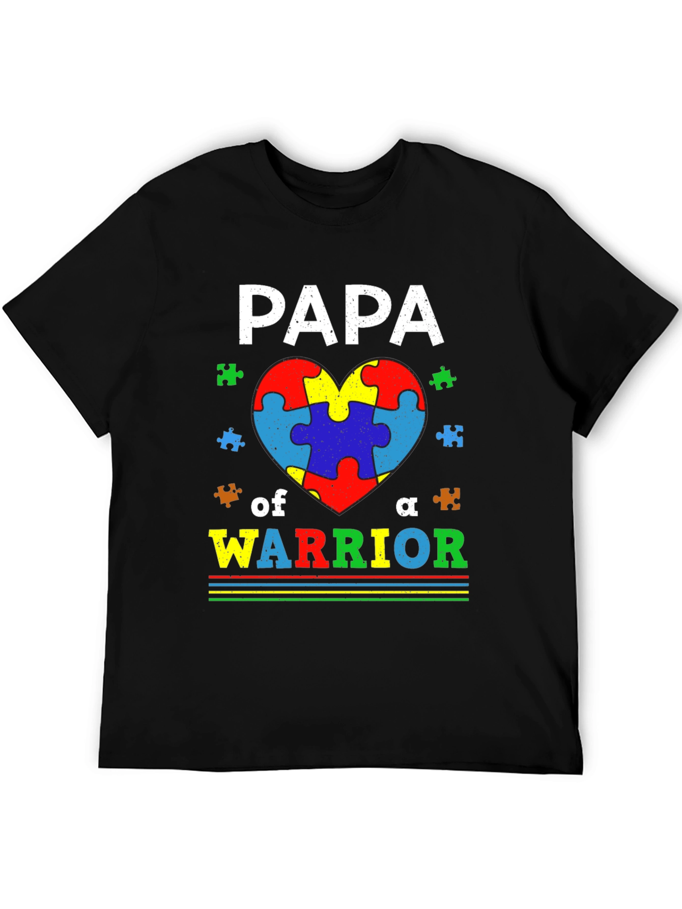 Papa of a Warrior Autism Awareness T-Shirt