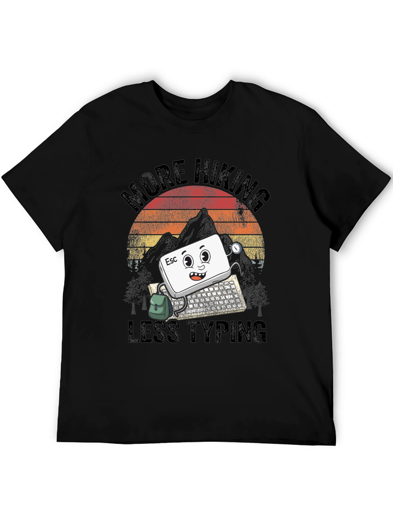 More Hiking Less Typing Graphic Tee