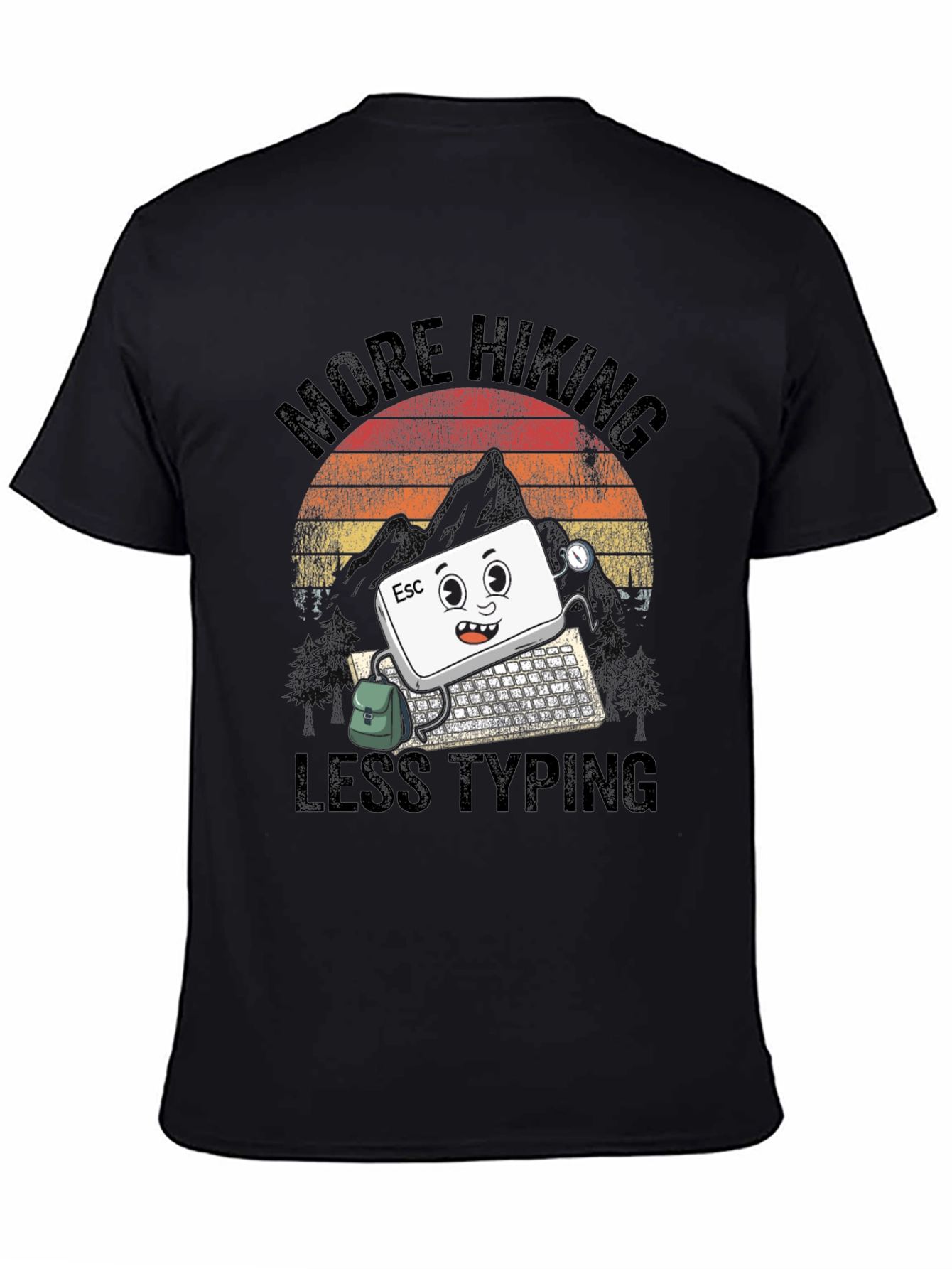 More Hiking Less Typing Graphic Tee