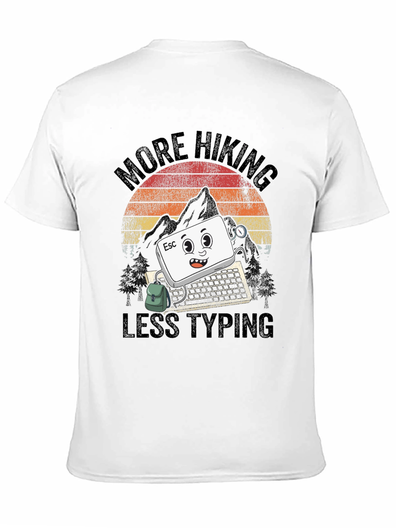 More Hiking Less Typing Graphic Tee