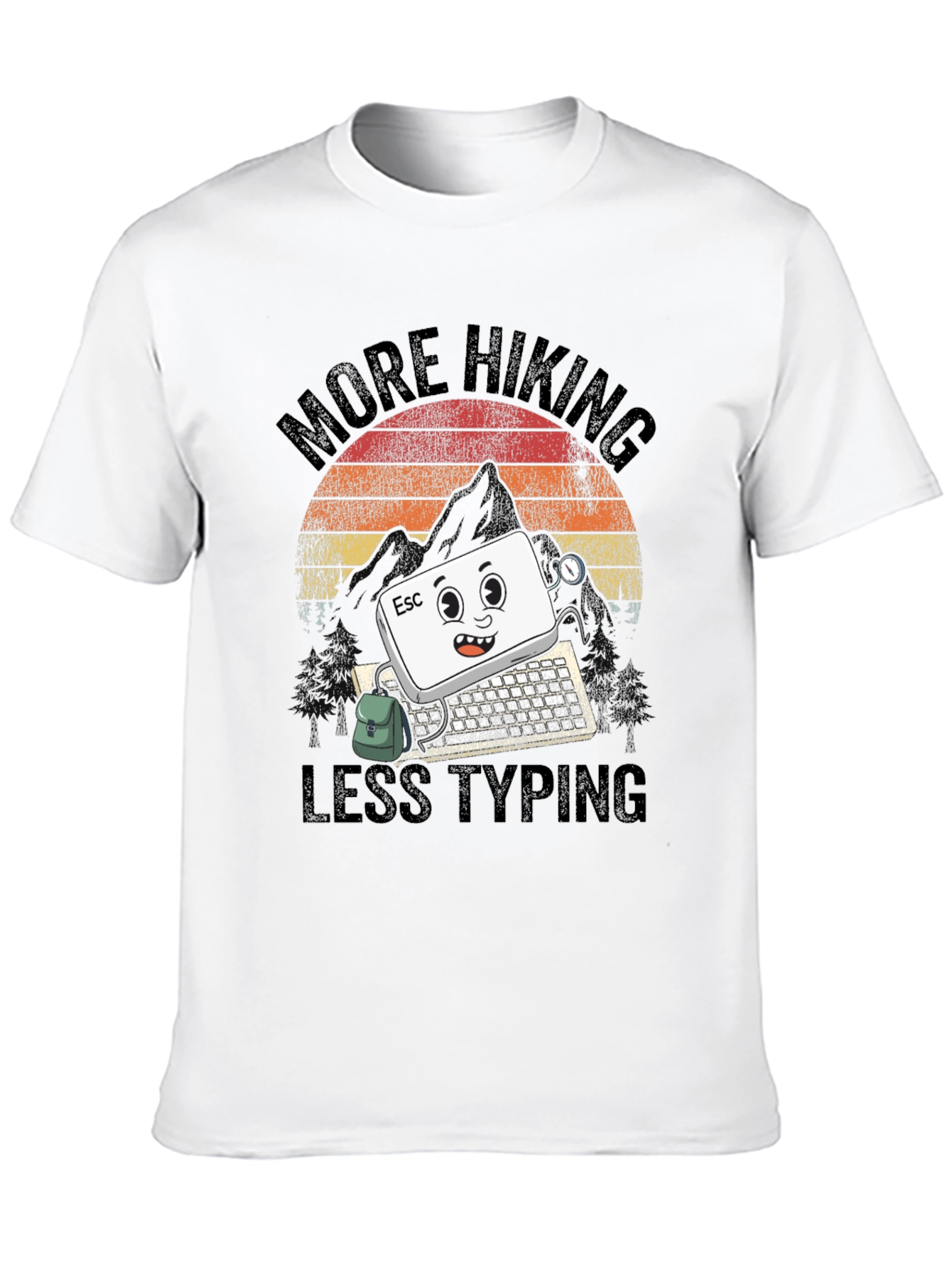 More Hiking Less Typing Graphic Tee