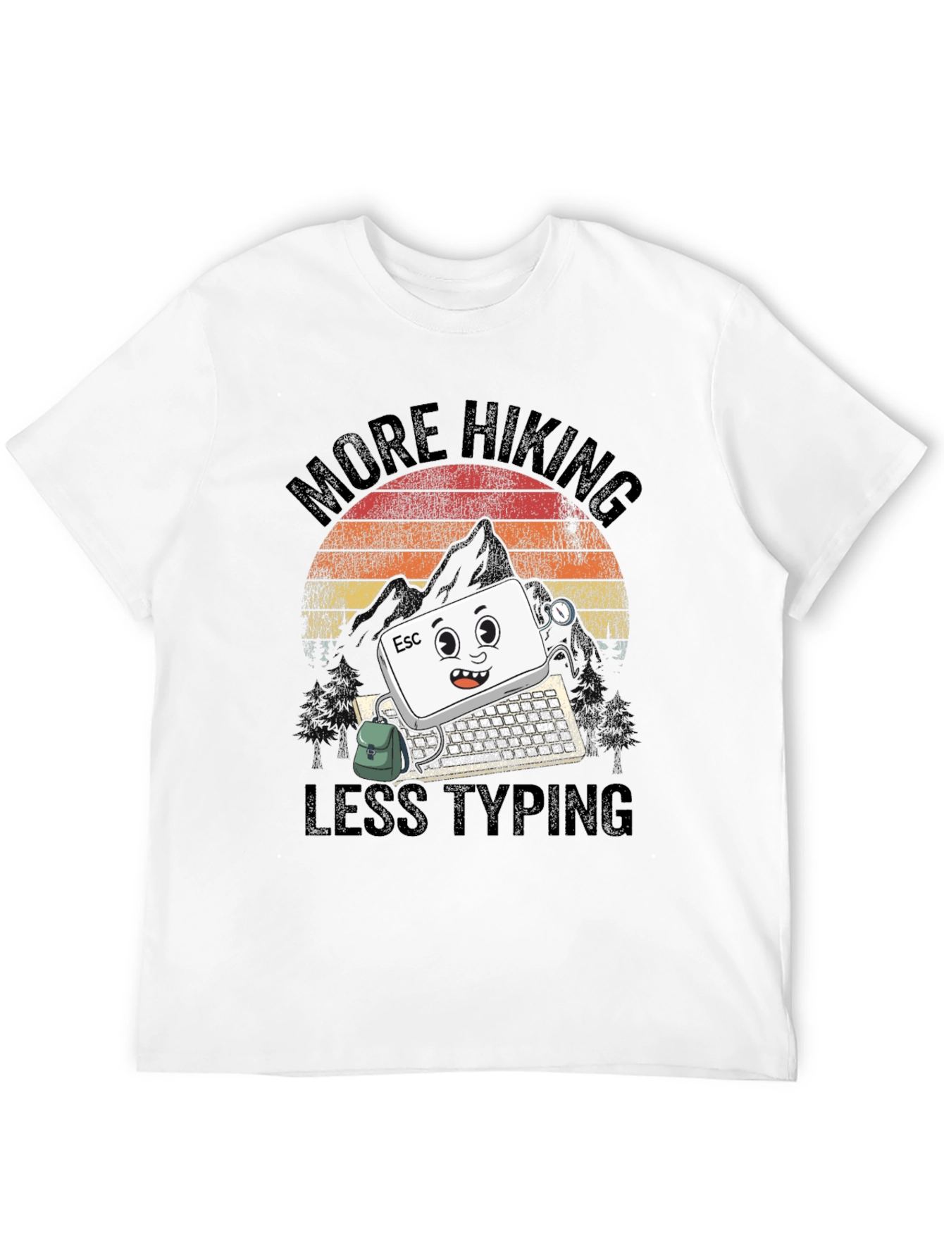 More Hiking Less Typing Graphic Tee