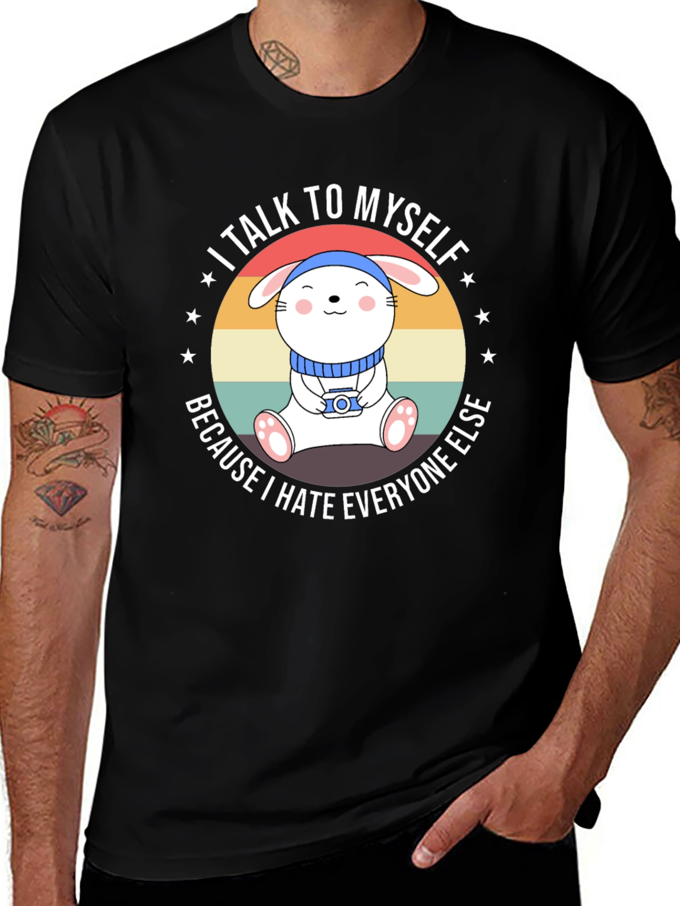 I Talk To Myself Funny Bunny T-Shirt
